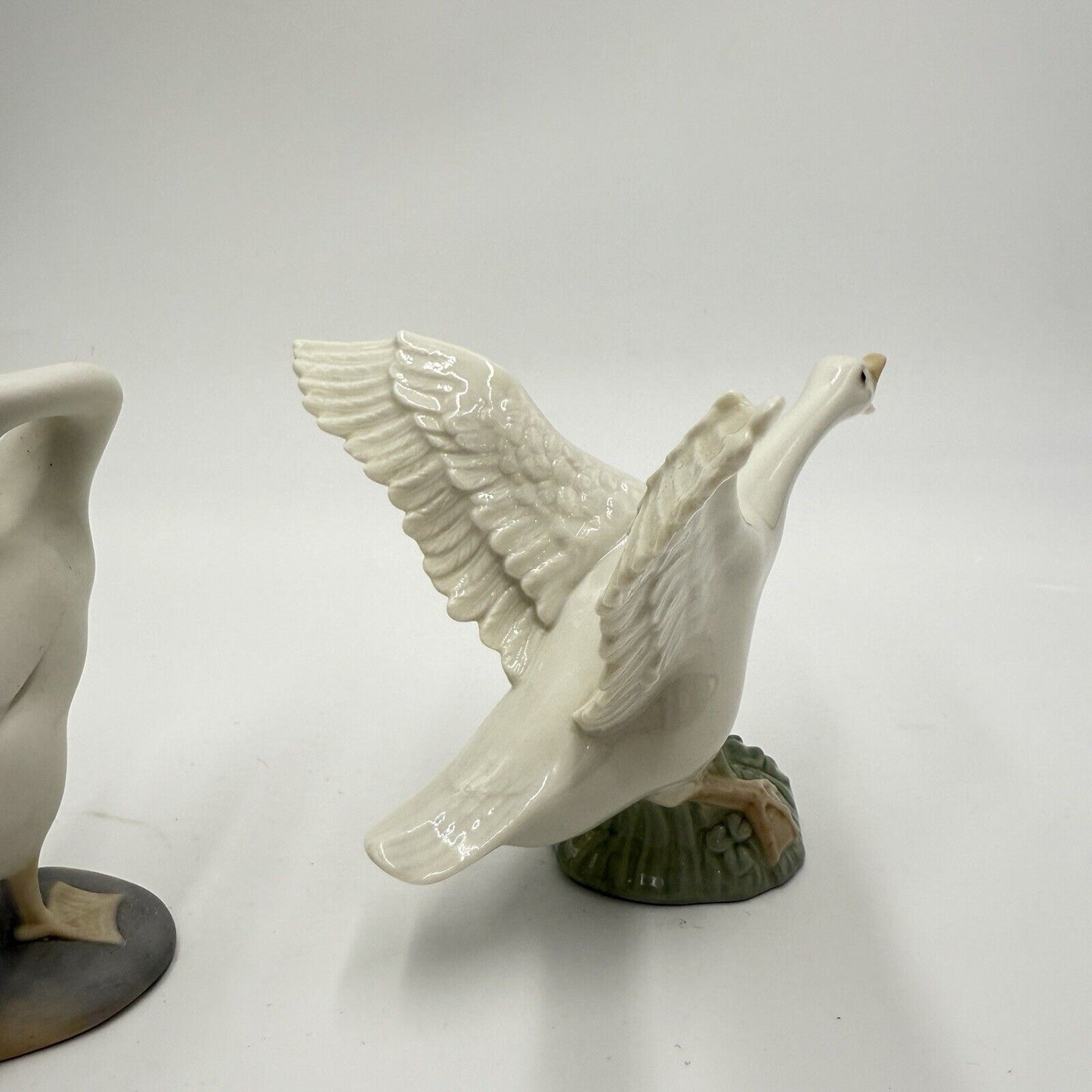 Vintage Lladro Spain Porcelain Ducks Figurines Glossy /matte White Rare 4” Set