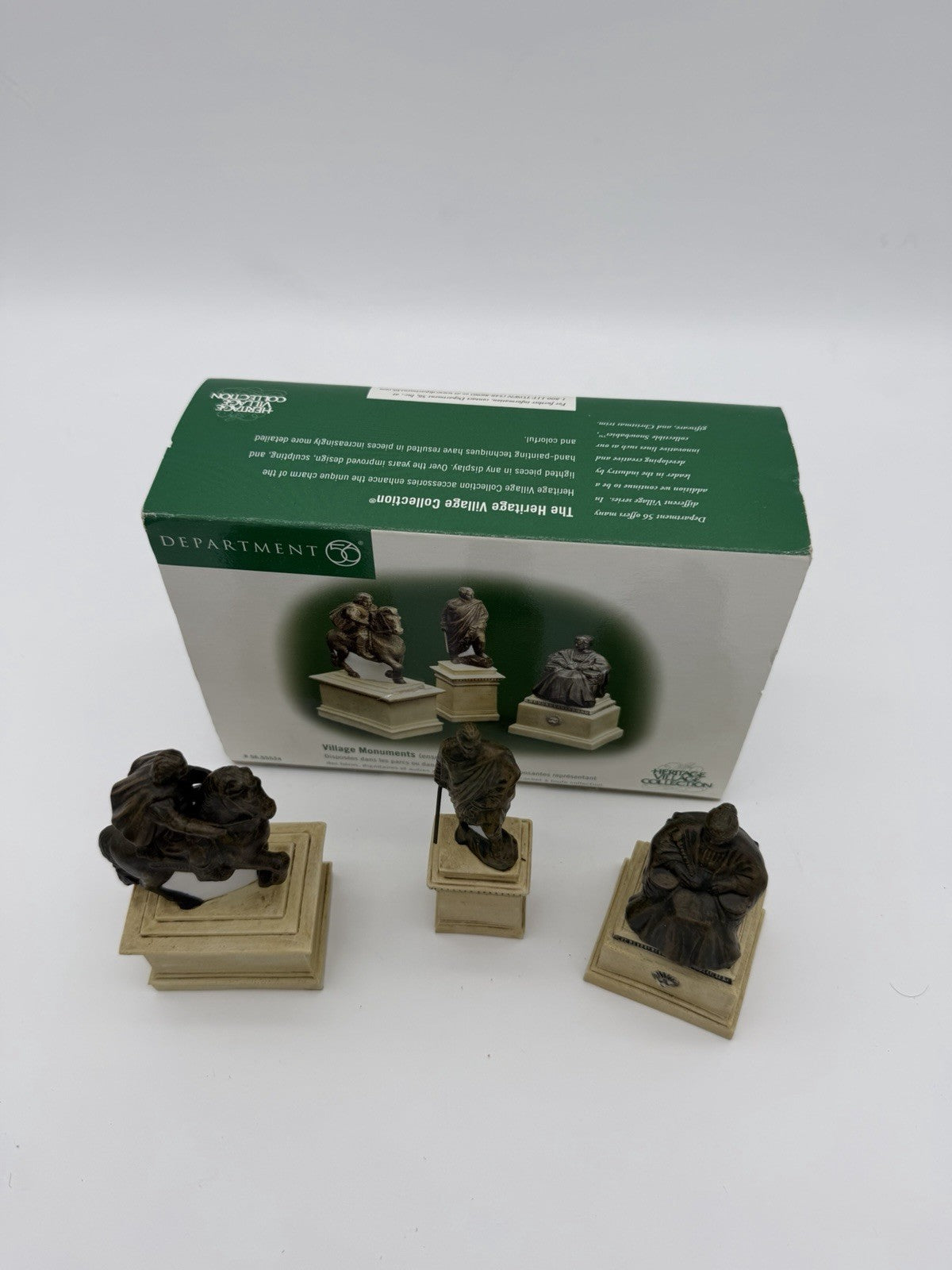 Department 56 Heritage Village Monument Set 3 Figurines Christmas Porcelain