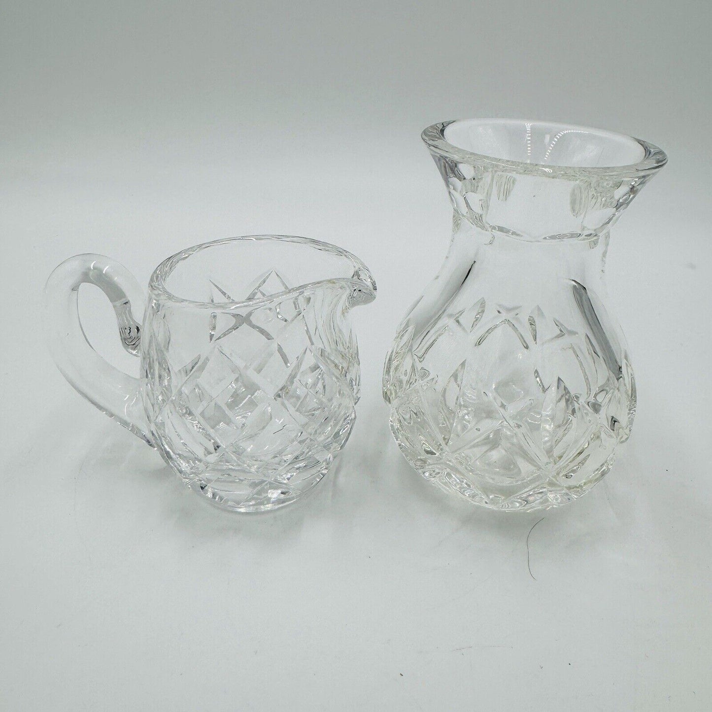 Waterford Crystal Posy Bulb Vase and Mini Pitcher 4in and 3in Set