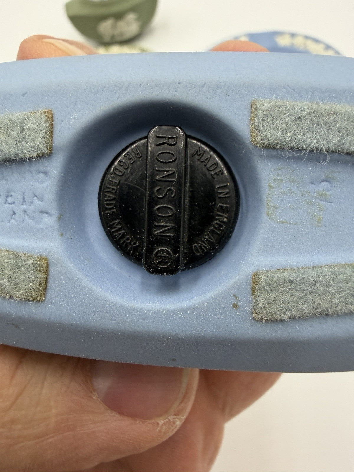 Wedgwood Jasperware Green &blue Lighters Ashtray Set 4 PCs England Porcelain