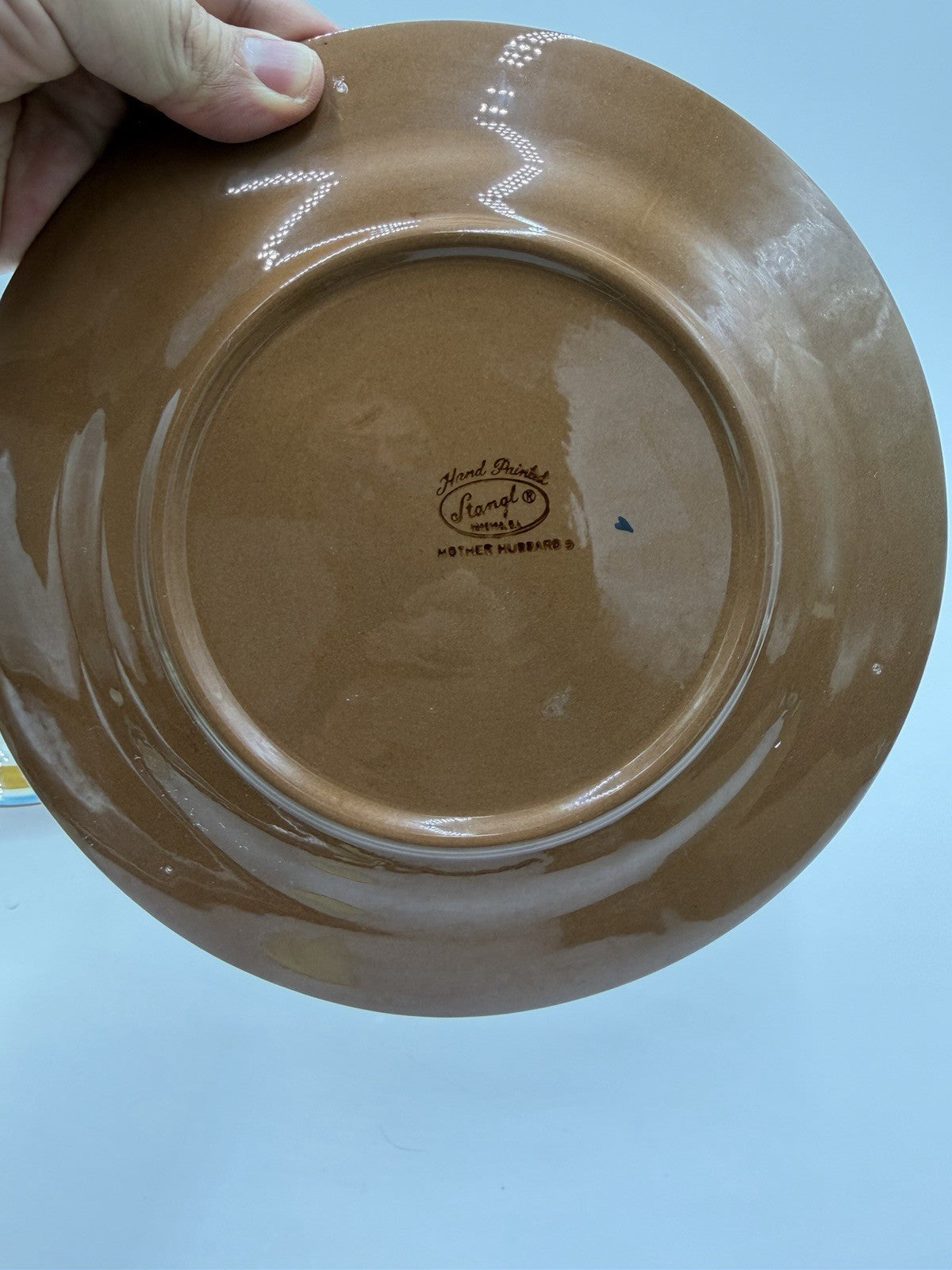 1960's Stangl Pottery kiddieware dinner plate & Bowl MOTHER HUBBARD Painted