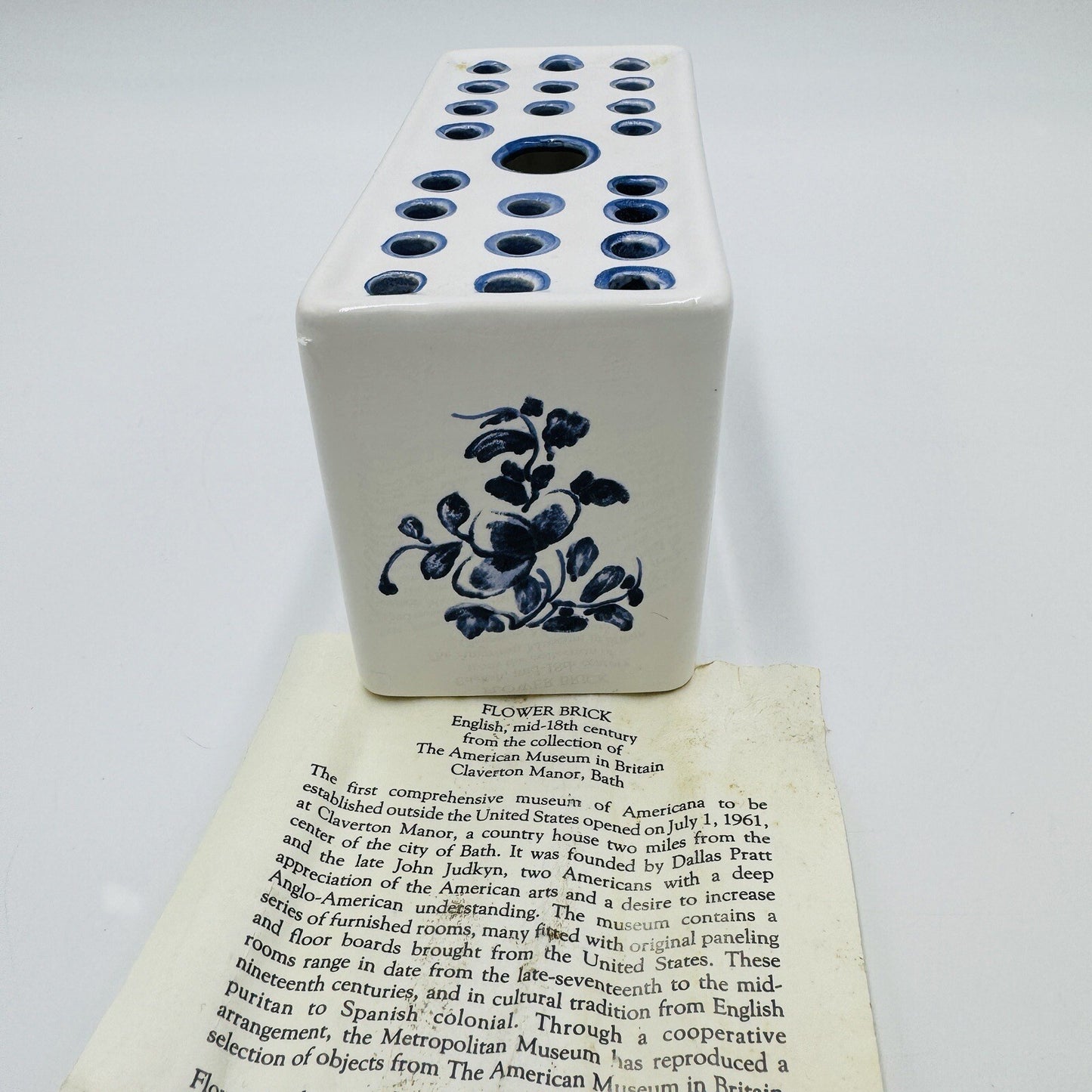 Antique Flower Brick English Mid-18th century Porcelain Floral Documentation