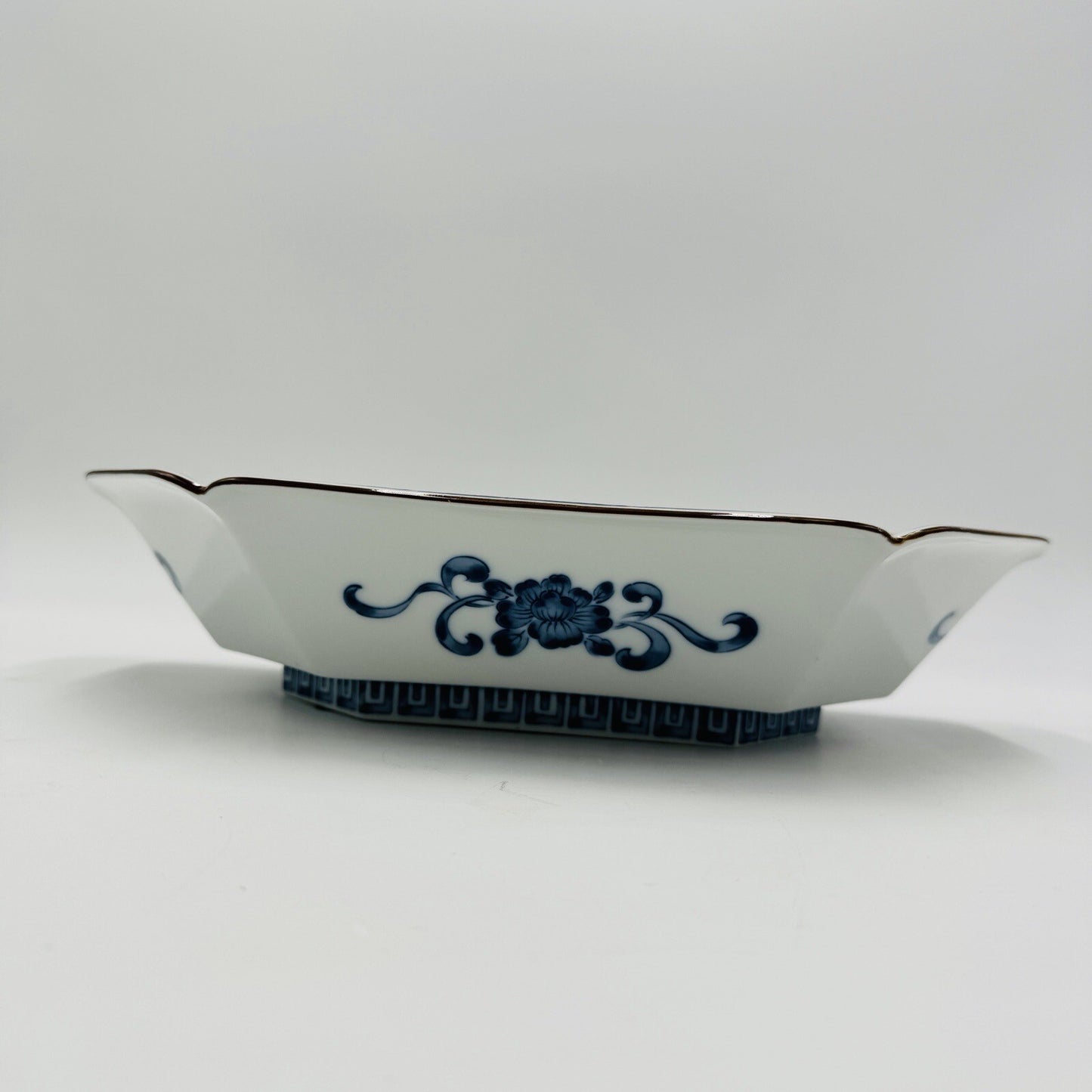 Japanese Serving Platter Victorian Antique Satsuma Dish Blue White