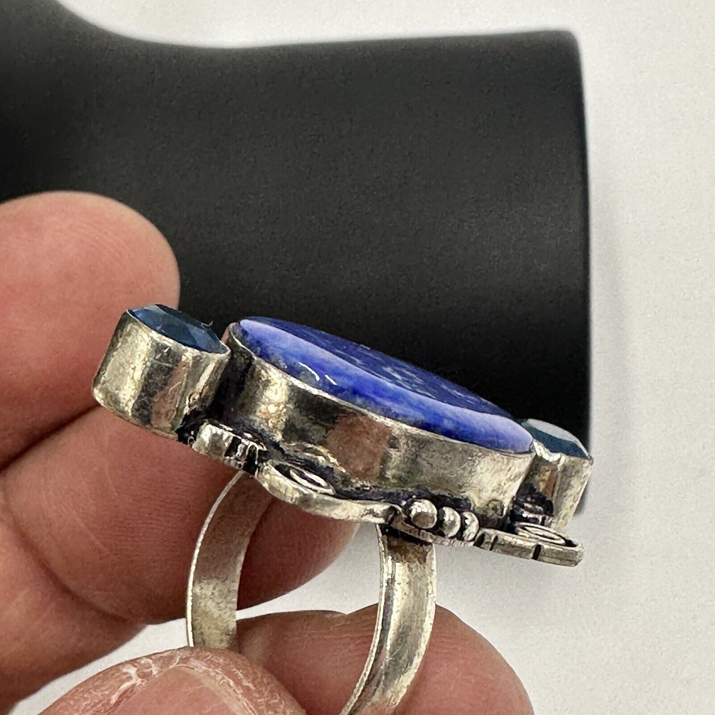 Lapis Women's Jewelry Ring Size 5 Sterling Silver 925 Lazuli Blue Antique