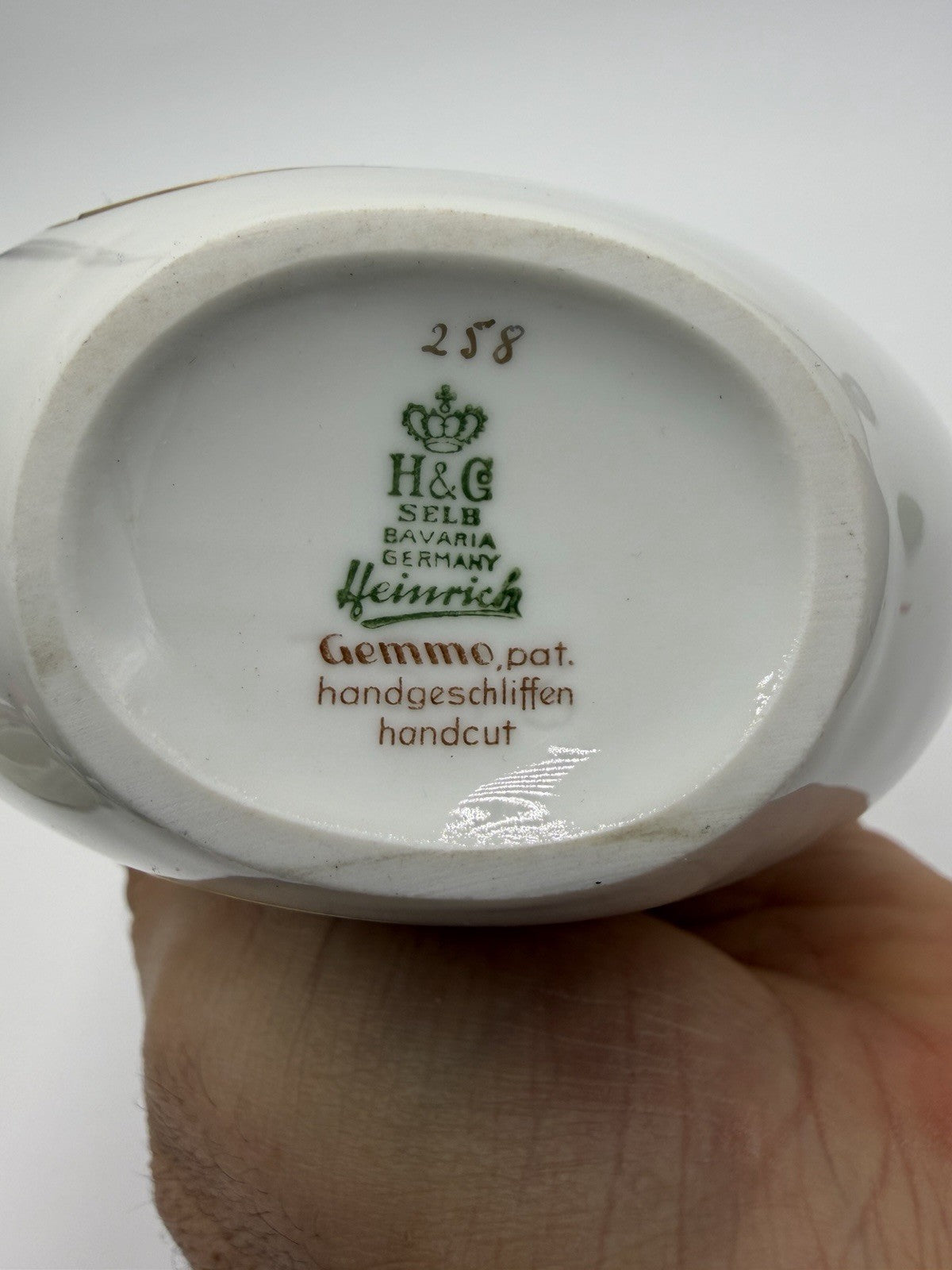 Vintage Heinrich & Co. (H&C) Selb Bavaria Germany porcelain Etched Gold Vase