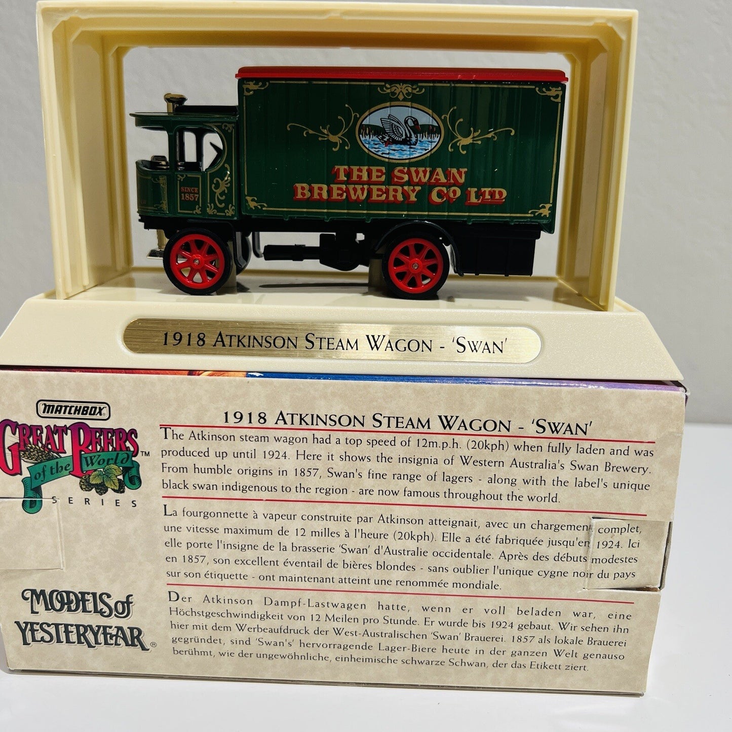 Matchbox Swan 1918 Atkinson Steam Wagon Car Die-cast Toys Models Of Yesterday