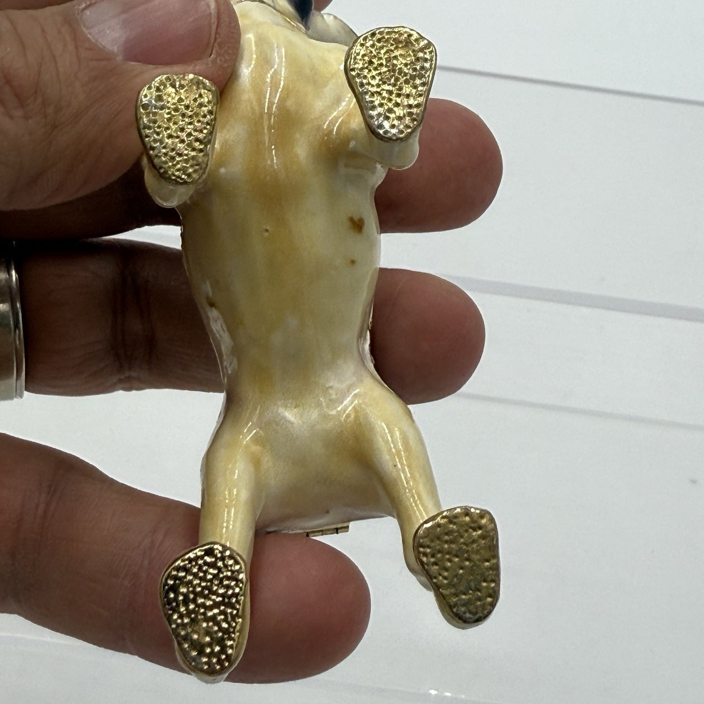 Ciel Boston Terrier Dog Trinket Box. Hand Set Swarovski Crystals & Enamel