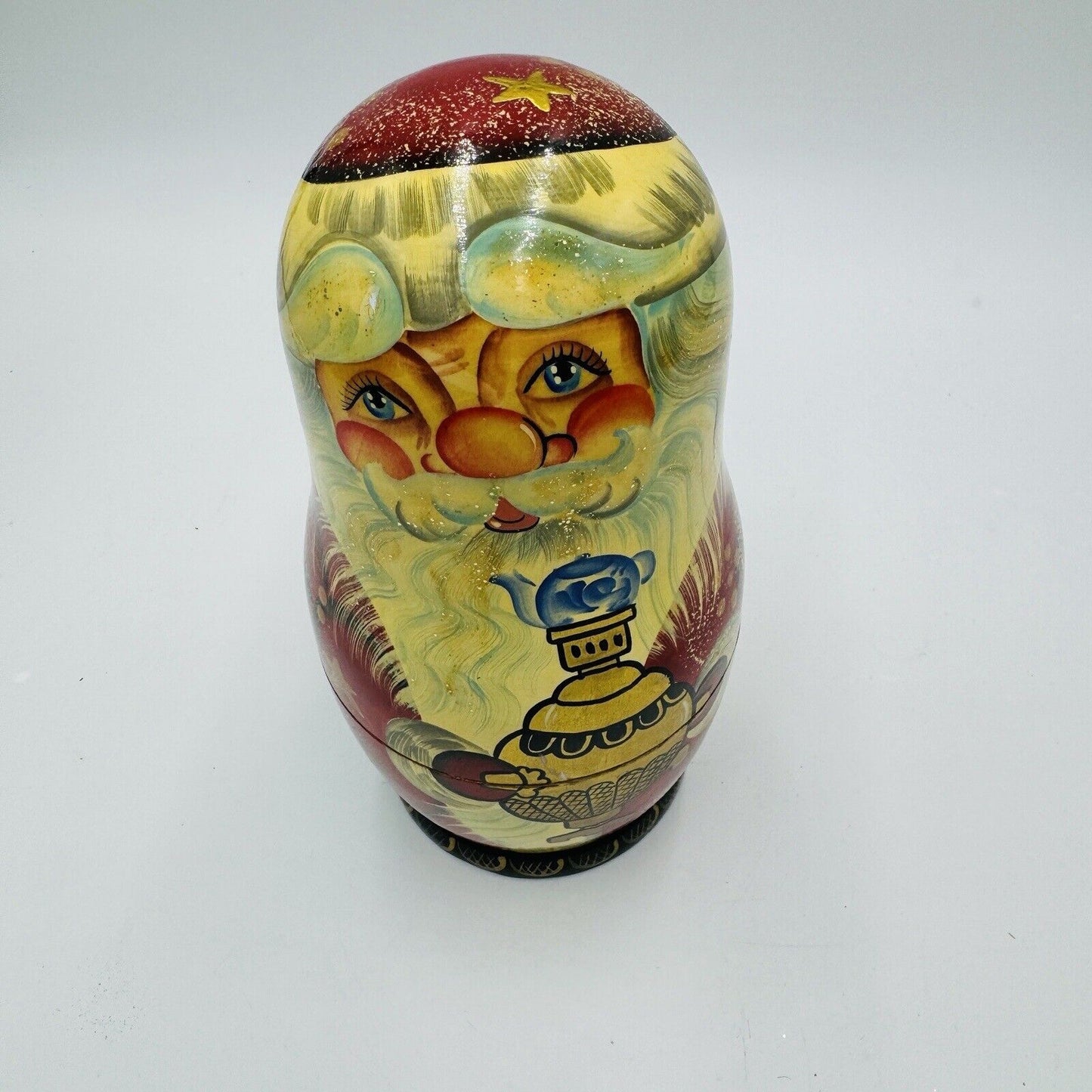 Matpeha Matryoshka Doll 9in Christmas Santa Handmade Decorative Painted