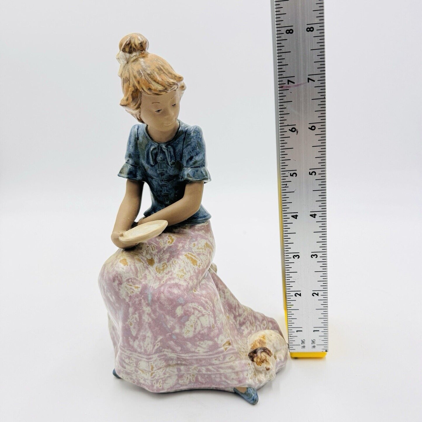 Nao By Lladro Spain Gres Porcelain Terracota Girls Best Friend Figurine 8” Vtg