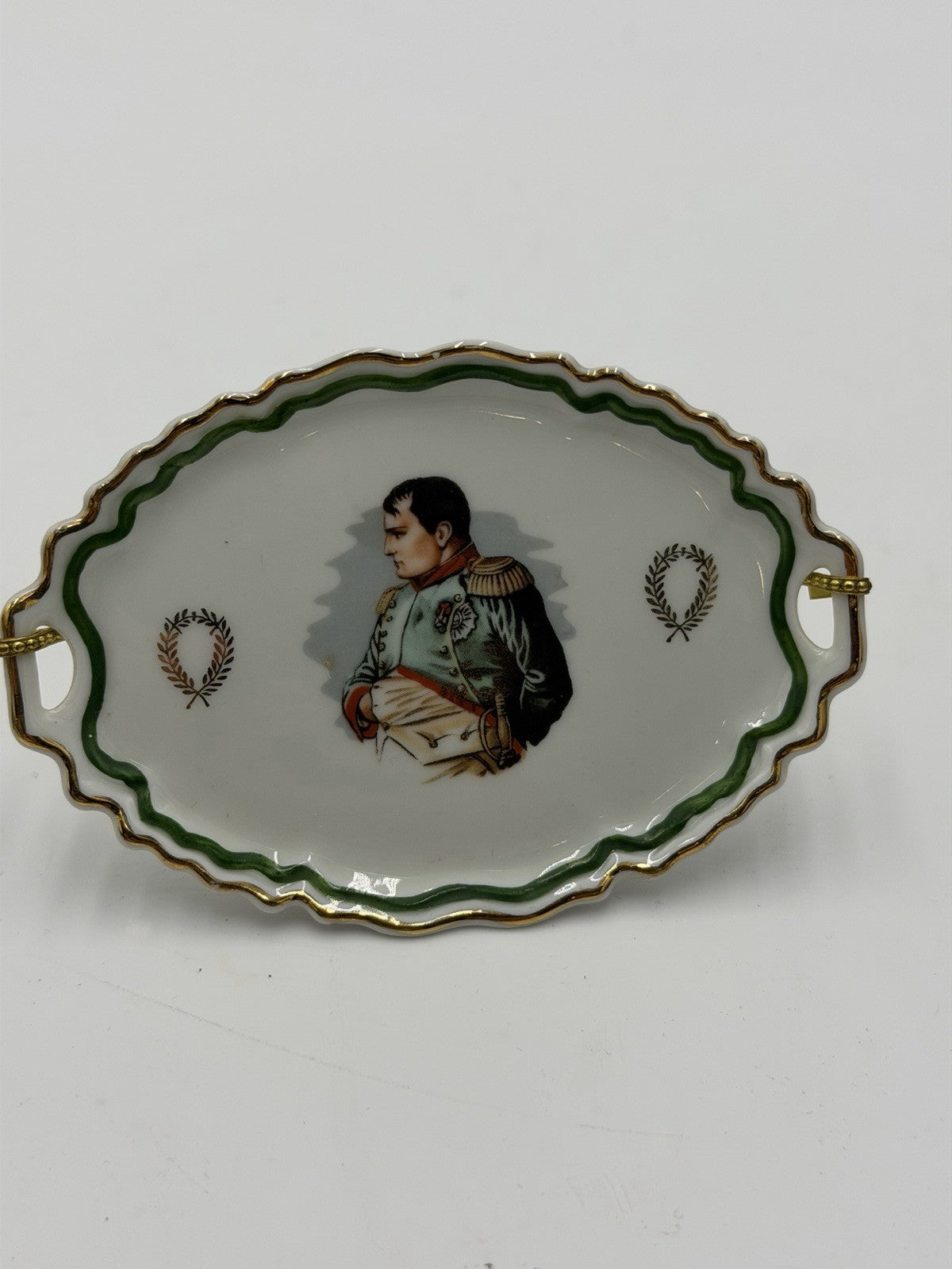 Vintage Limoges France Porcelain Napoleon Miniature Tray Platter  4.5”x3” Rare