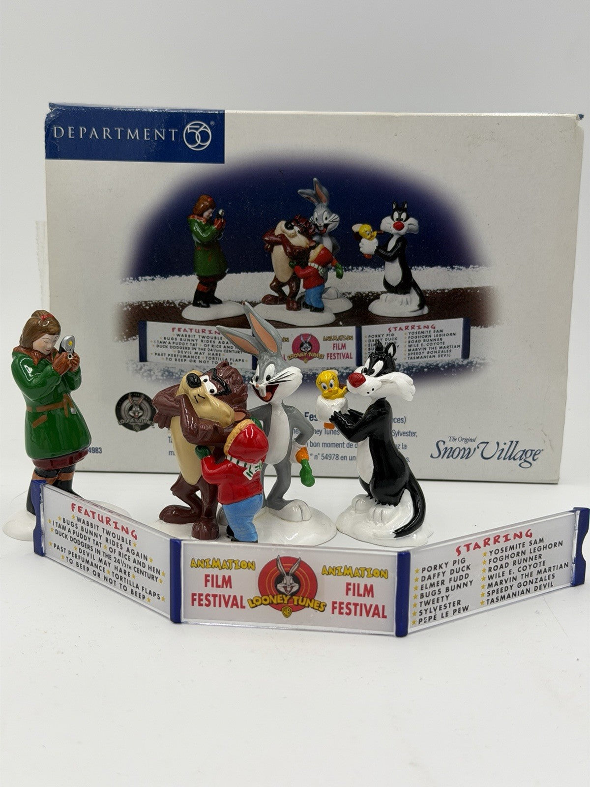 Dept 56 Snow Village The Looney Tunes Animation Film Festival Ceramic Figurines