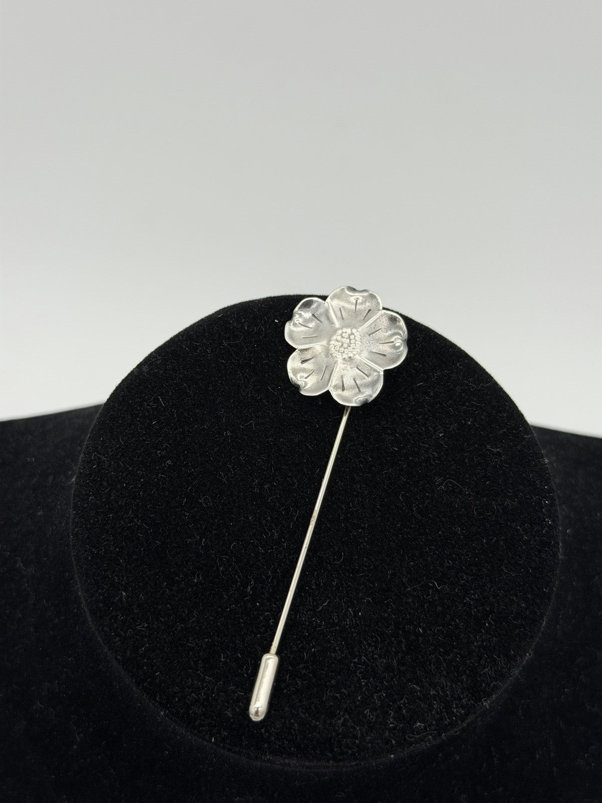 Vintage Stuart NYE Sterling Silver 925 Dogwood Flower Lapel Pin Early NYE 2-1/4"