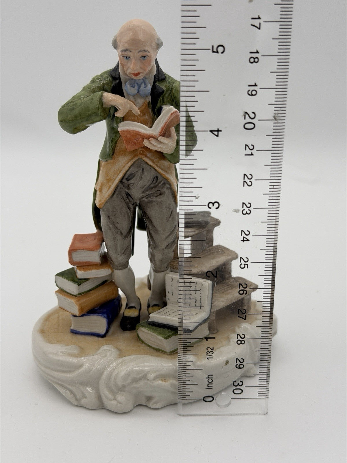 MV Mueller & Co Volkstedt 1907 Porcelain Germany Victorian Librarian Figurine