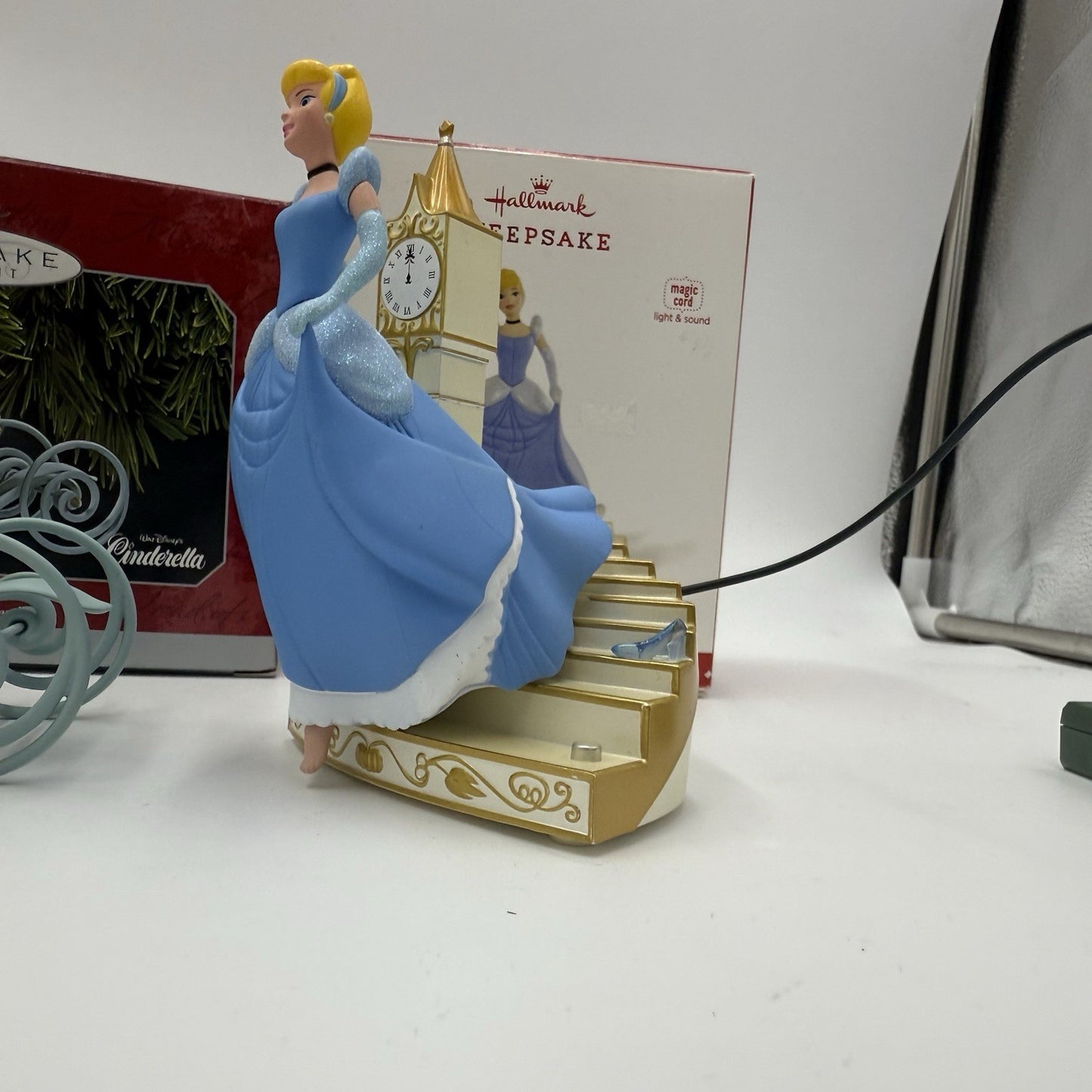 Hallmark Disney Cinderella Slipper Gus & Jaq Coach Ornaments Set 4 PCs