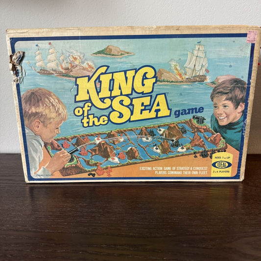 King Of The Sea Board Game Pirate Ships Cannons Plastic Board 1975 Incomplete