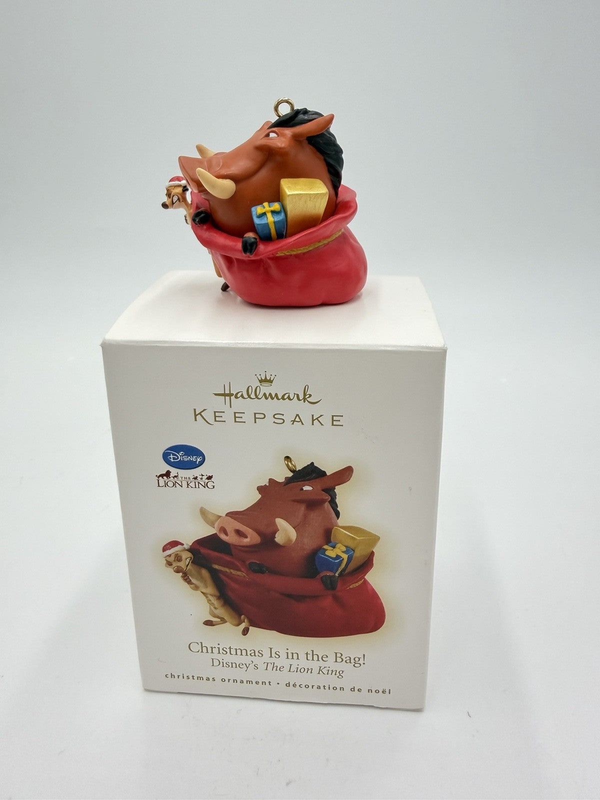 The Lion King Christmas Is In the Bag Hallmark Disney Ornament Pumbaa & Timon