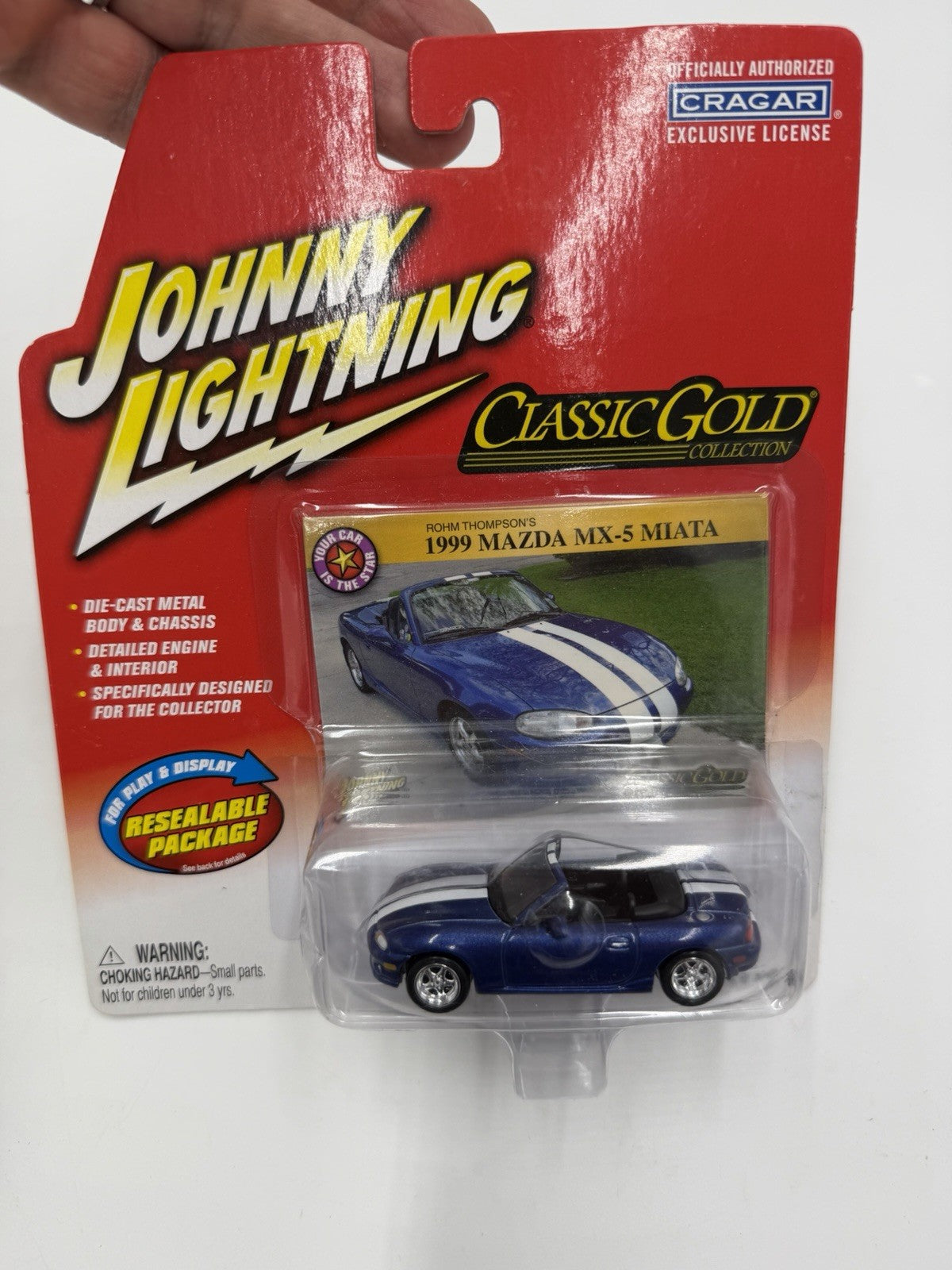 Johnny Lightning Classic Gold Rohm Thompson's 1999 Mazda MX-5 Miata Sealed
