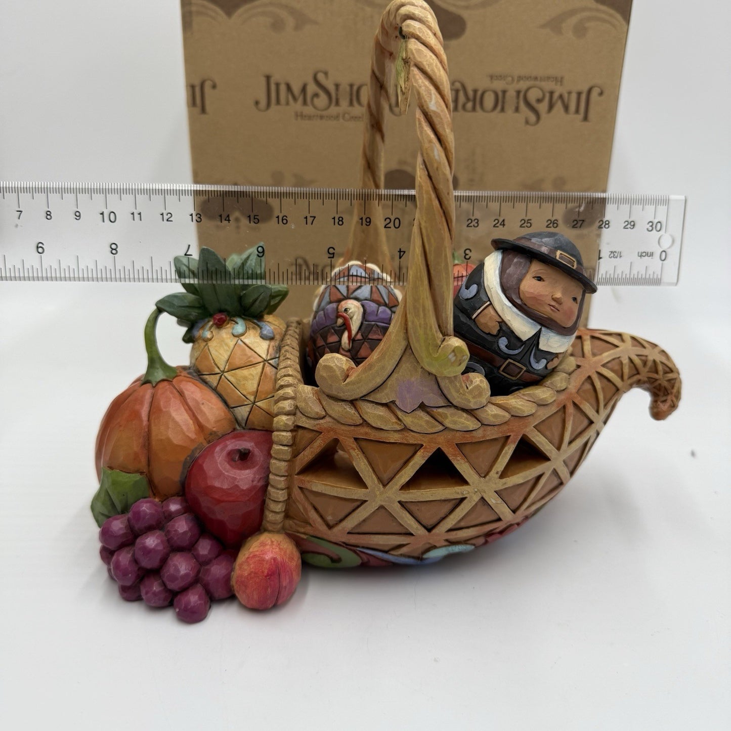 Jim Shore BOUNTY OF BLESSINGS Cornucopia Basket Set 5 PCs Autumn Figurine Boxed