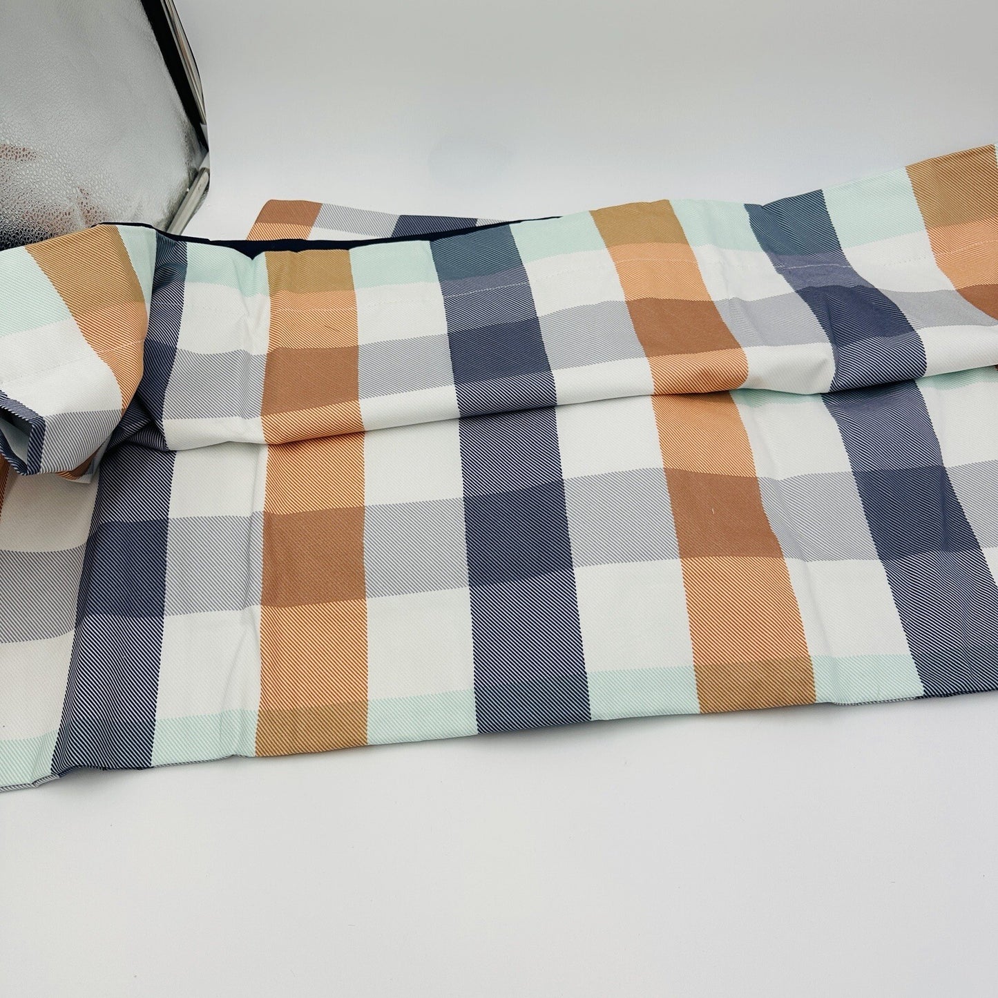 Carousel Designs Curtains Blackout Panels Baby Plaid Blue Green Orange Bedroom