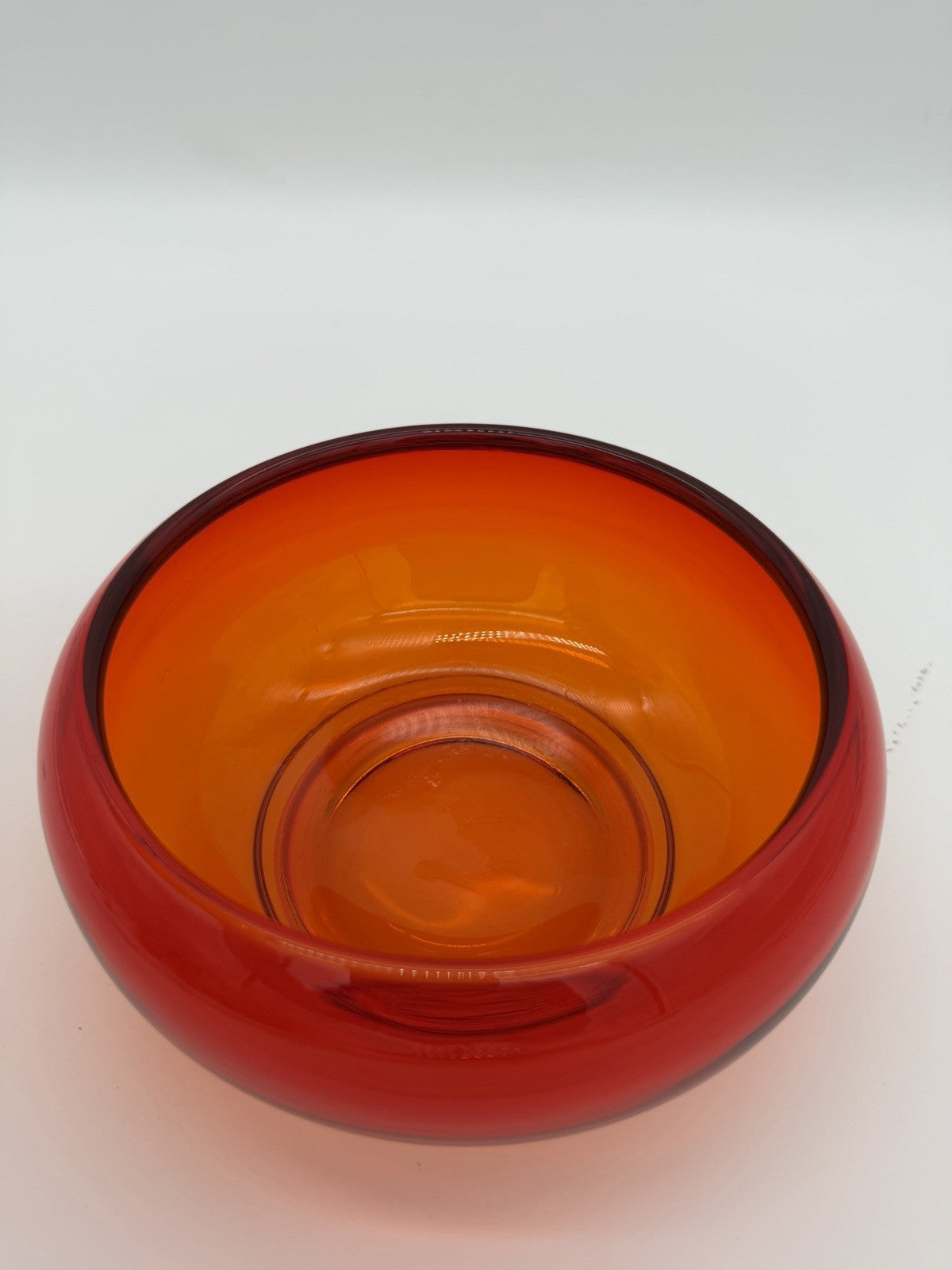 Viking Epic Glass Orange Long Tail Bird Covered Dish Bowl 11”H Large MCM