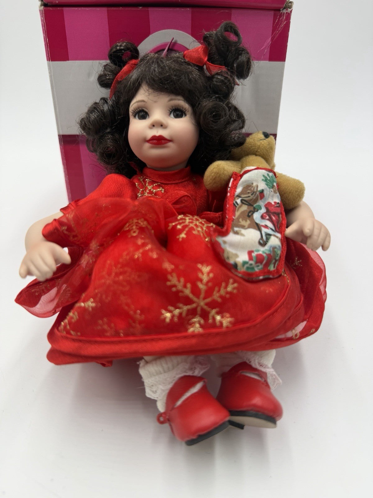 Marie Osmond Fine Collectibles Baby Annette Holiday Tiny Tot  Porcelain Doll