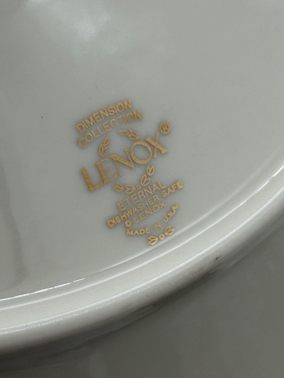 Lenox USA Porcelain  Eternal Gold 2 Tier Tidbit Appetizer Stand Gold rim 10”&8”