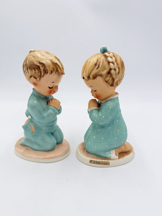 Goebel Hummel Germany Porcelain Praying Boy & Girl Figurine Set BYJ16&17 5.5”H