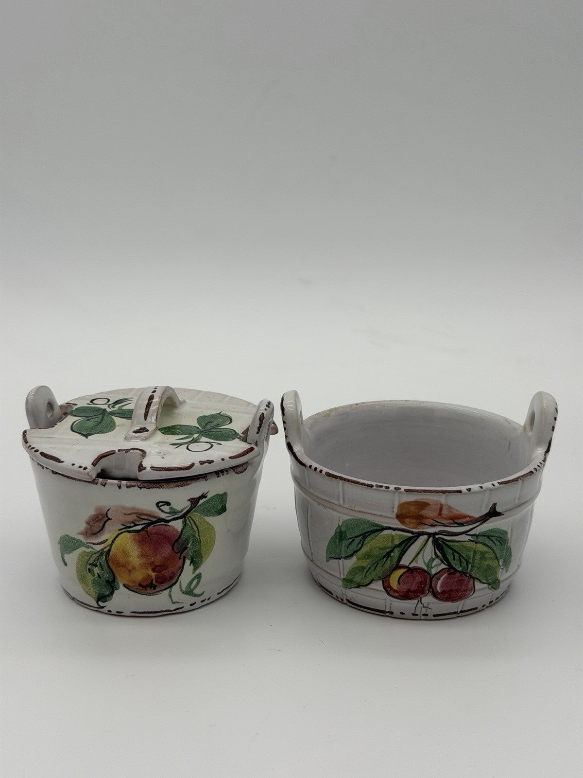 The Koscherak Brothers K.B.N.Y pottery majolica Italian painted bucket Bowls