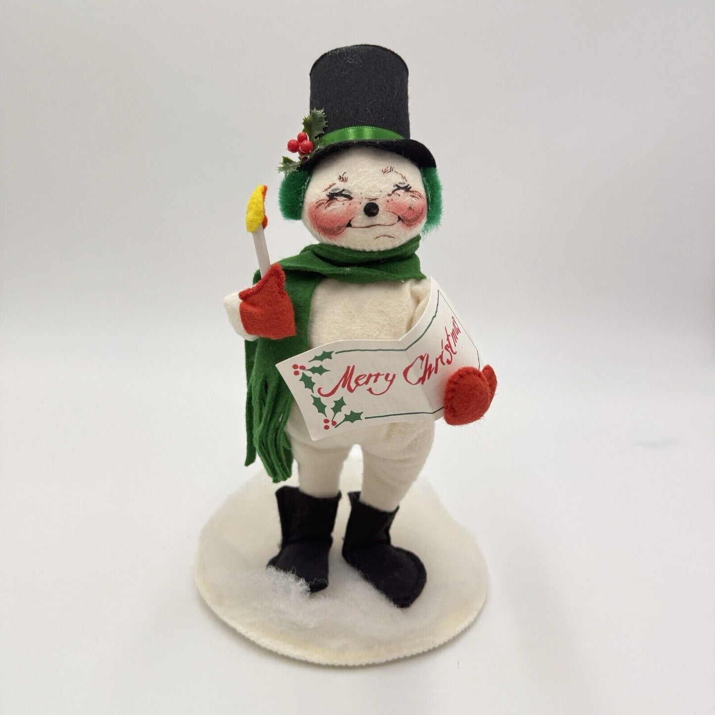 Annalee Dolls Christmas Snowman Caroler Vintage Figurine 9”