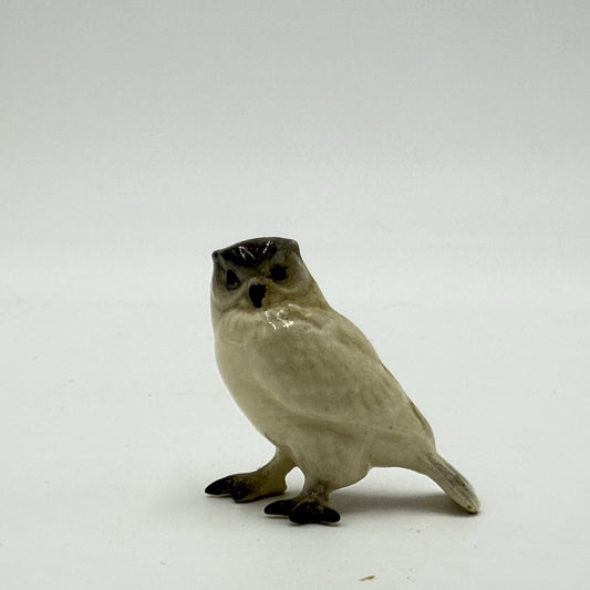 Vintage Retired Hagen Renaker Snowy Owl Miniature Figurine Ceramic 1”
