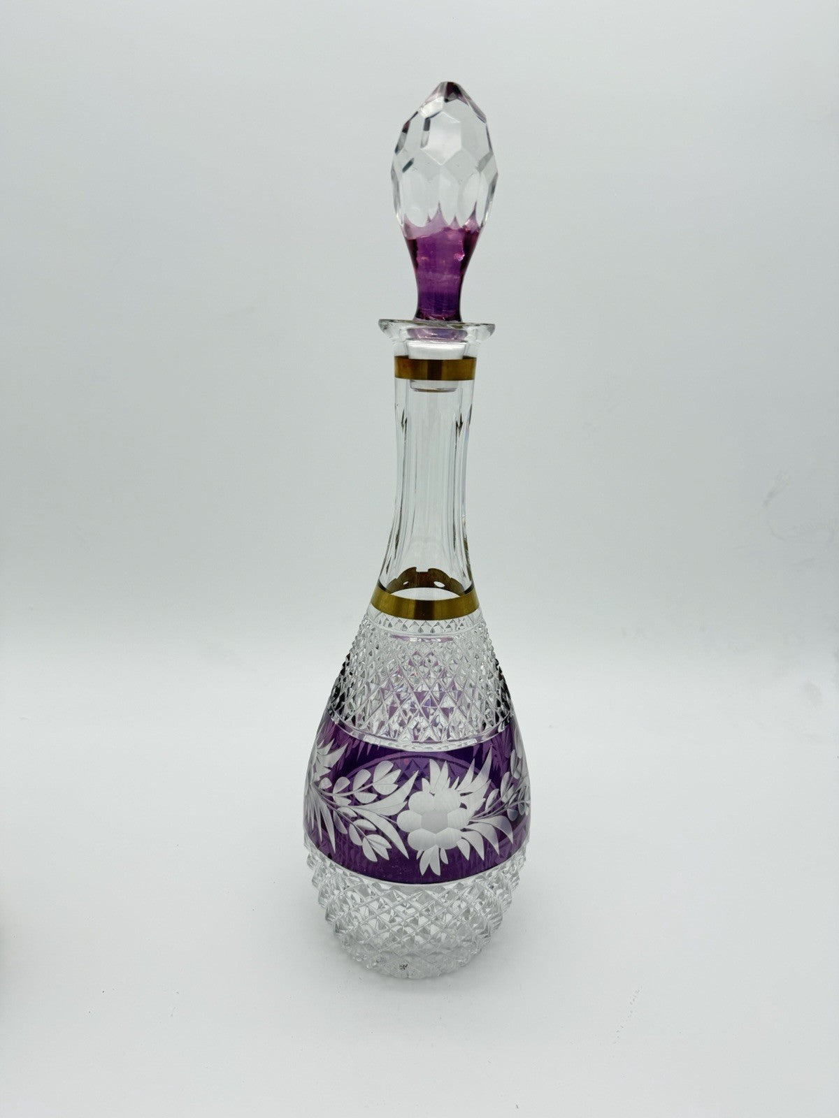 Marchioness Ebeling & Reuss Crystal Cordial Wine Decanter Amethyst W/stopper