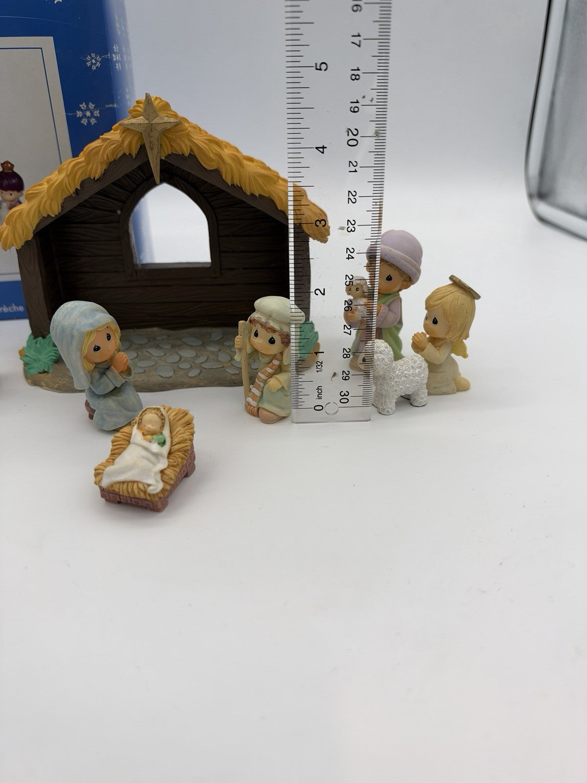 Precious Moments Nativity 10 PCs Christmas 2007 Vintage Resin Mini Figurines Box