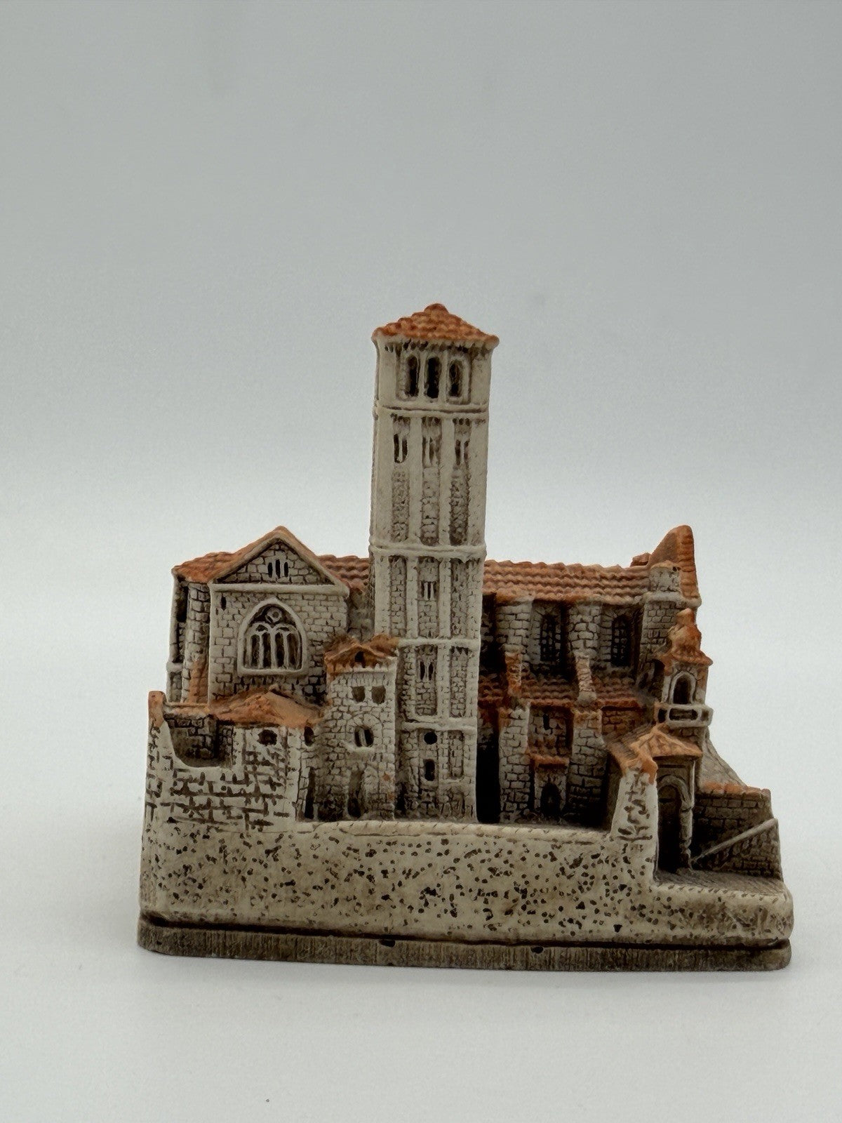 Assisi Italy Cathedral of San Rufino Miniature Hand Painted Building Vintage