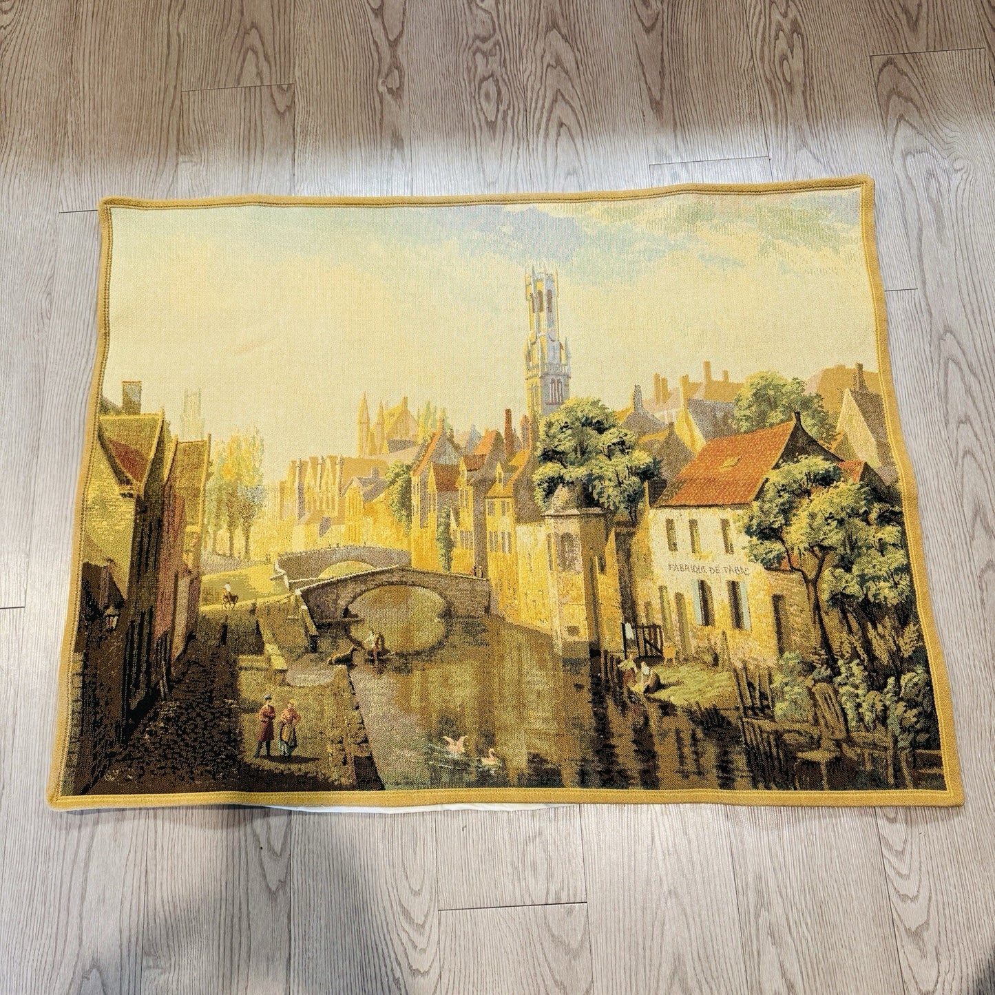 Flanders Woven Wall Tapestry Belgium Made Vintage 38”x 28” Mint Art Fabric