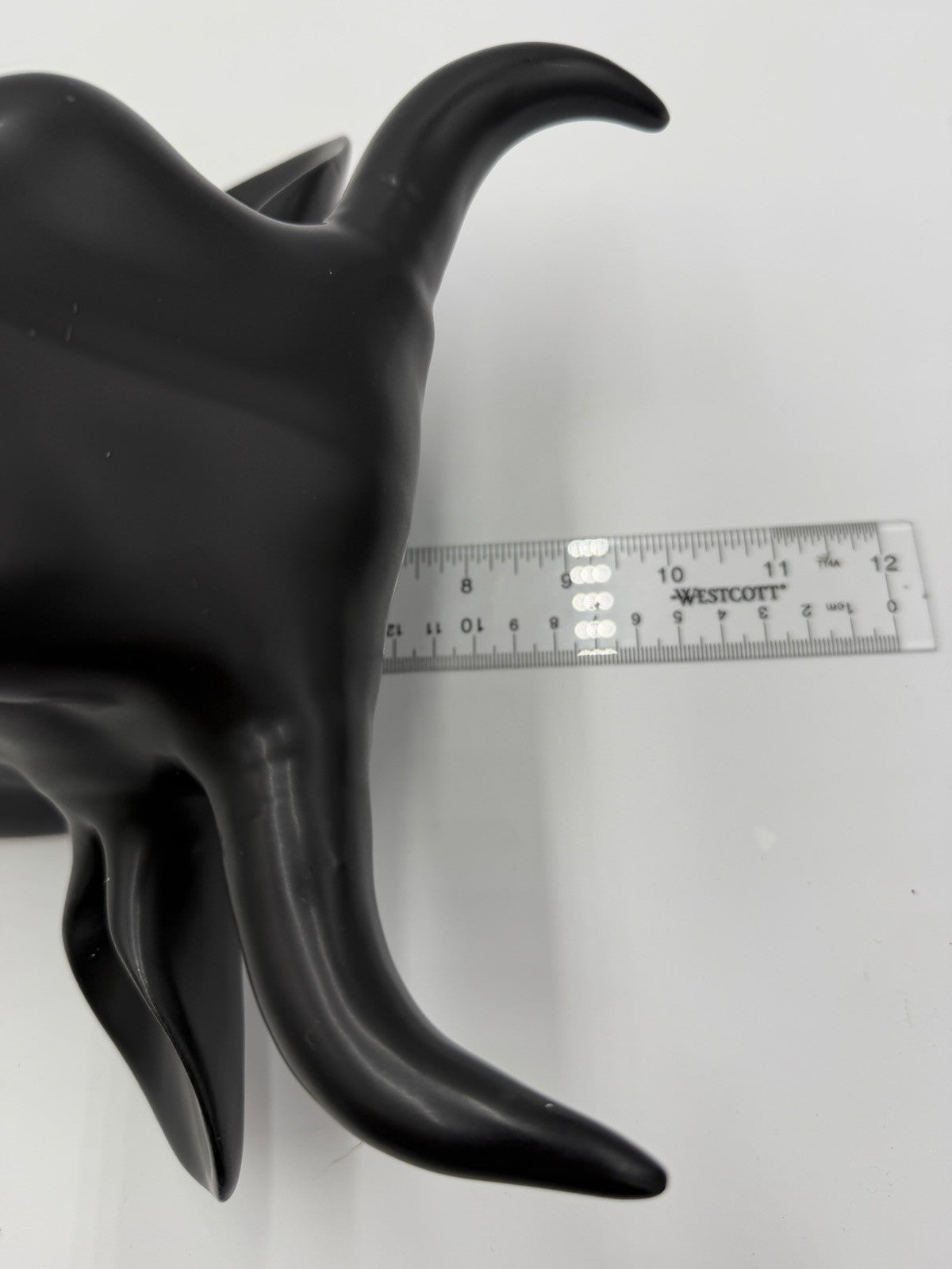 Rare Ceramic Cow Head Black Painted Wall Decor 10”Hx 9.5”W