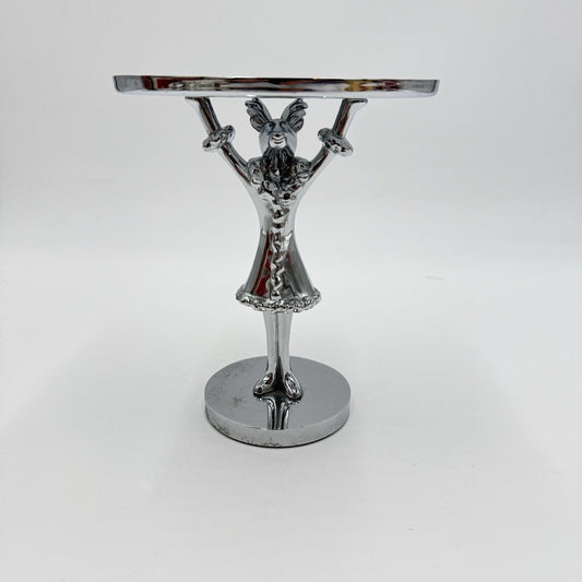 Pottery Barn Reindeer Pedestal Soap Holder Tray Metal Holiday Chromatic Metal