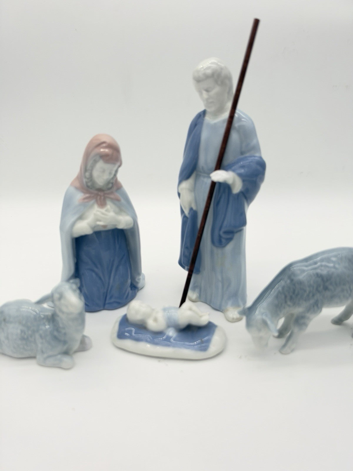 Rare Gerold Porcelain Bavaria W Germany Nativity Set 6 Pcs Rare 7”