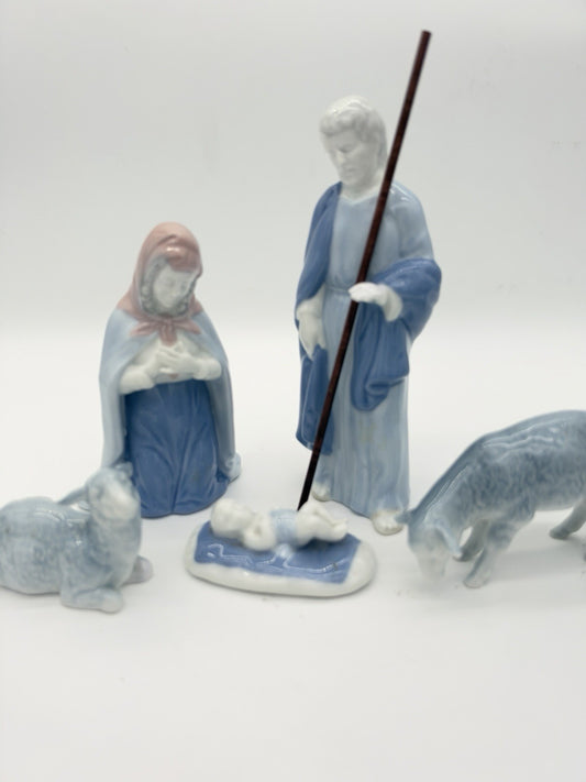 Rare Gerold Porcelain Bavaria W Germany Nativity Set 6 Pcs Rare 7”