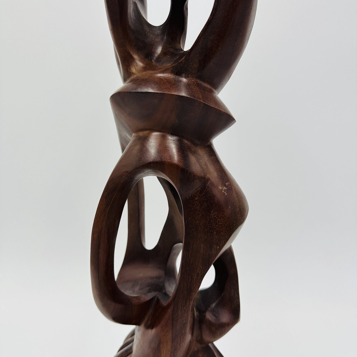 Mid Century Carved Wood Sculpture Hand Foot Face Modernism Large 19in Folk Art