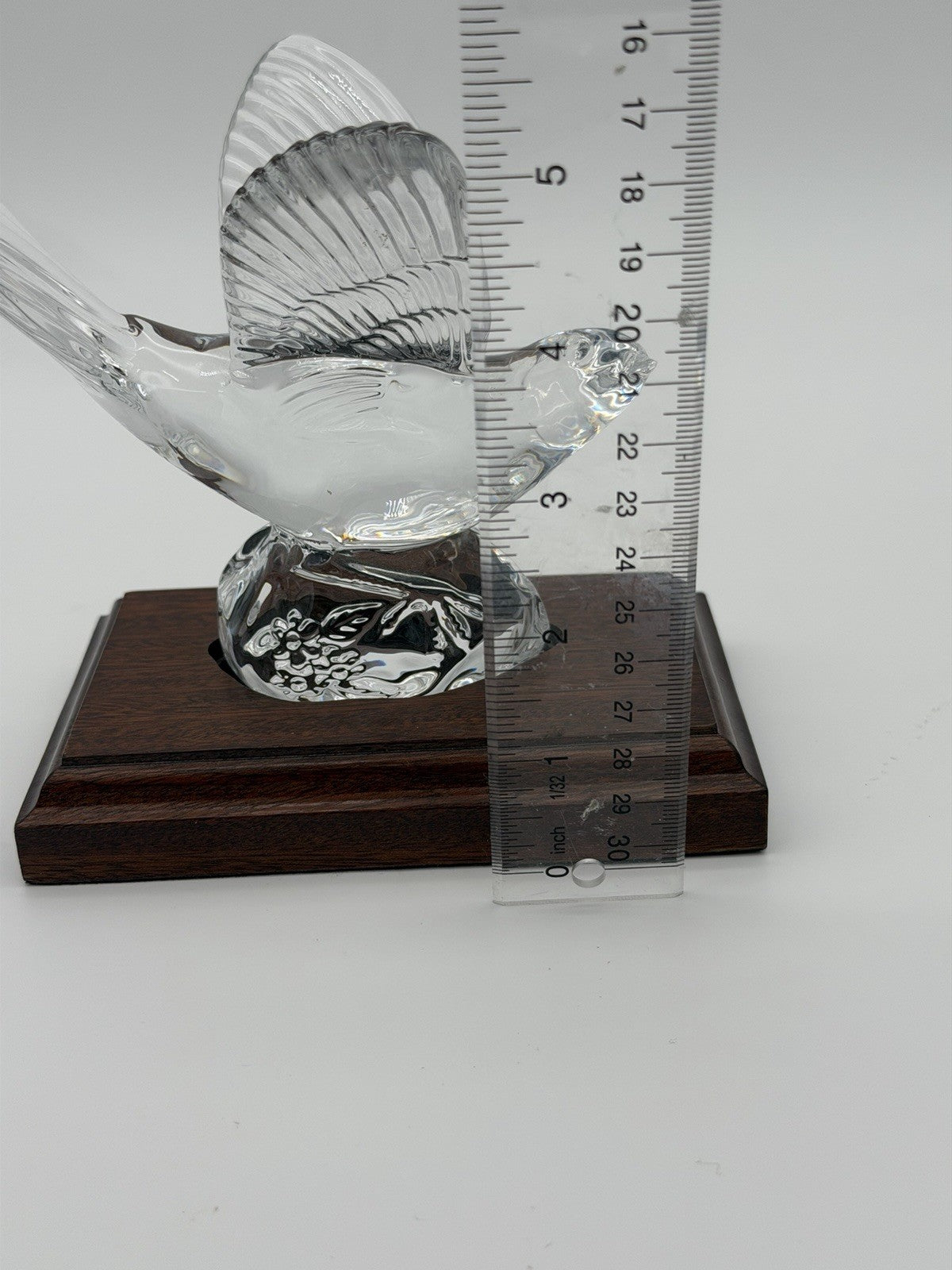 Waterford Crystal Collectors Society NIGHTINGALE Bird Figurine Wood Base
