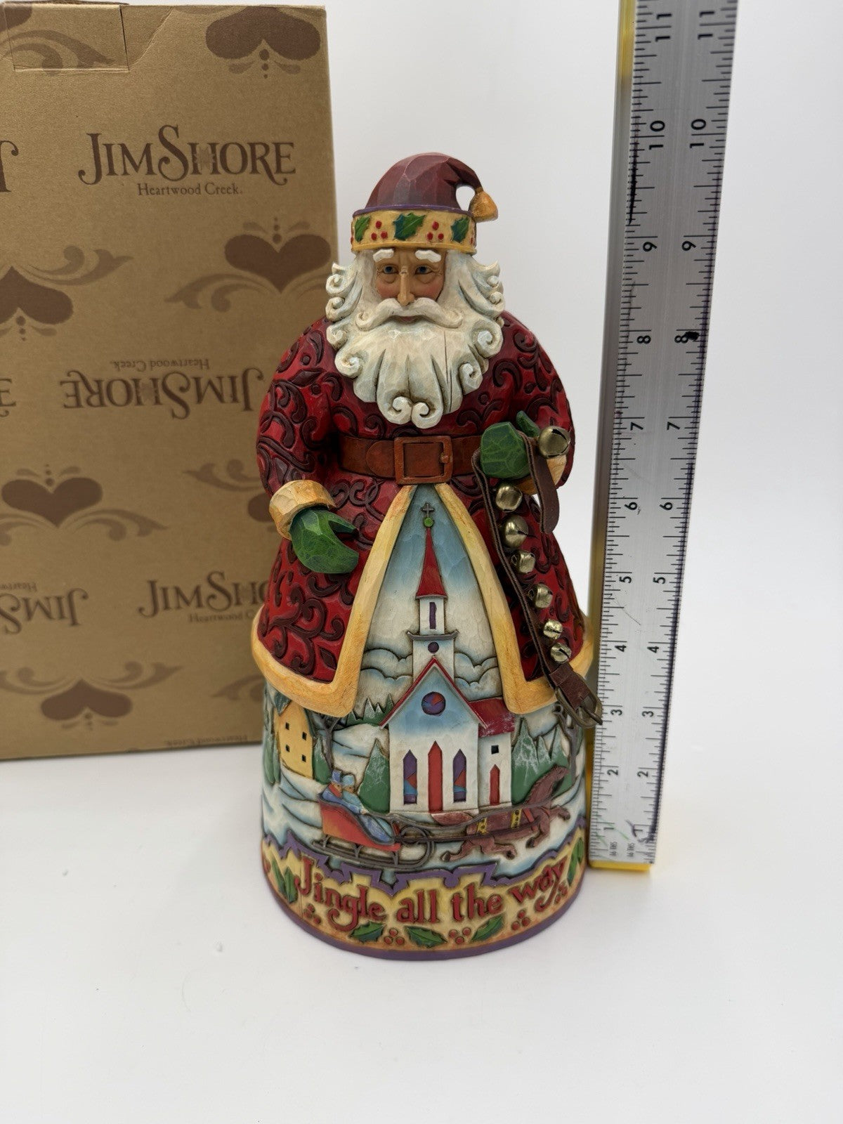 Jim Shore Santa Bells on Bobtail Ring Heartwood Creek 2007 w/BOX Jingle 10”H