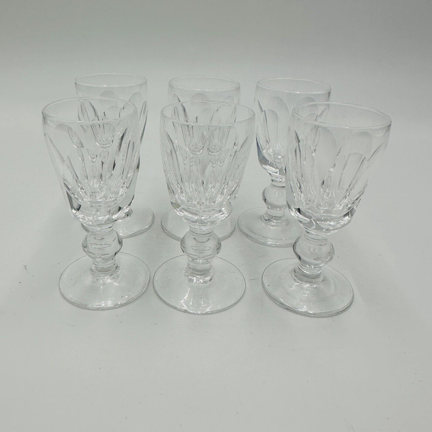 Waterford Crystal Glasses Cordial Kathleen Cut 6 piece Set 3.1in Small Ireland