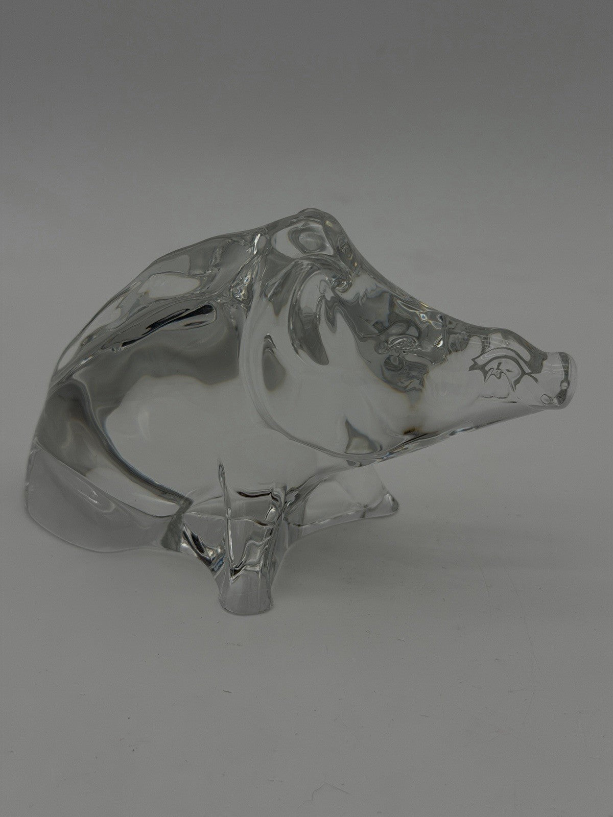 Baccarat France Crystal Boar Figurine Vintage Signed Zodiac Collection