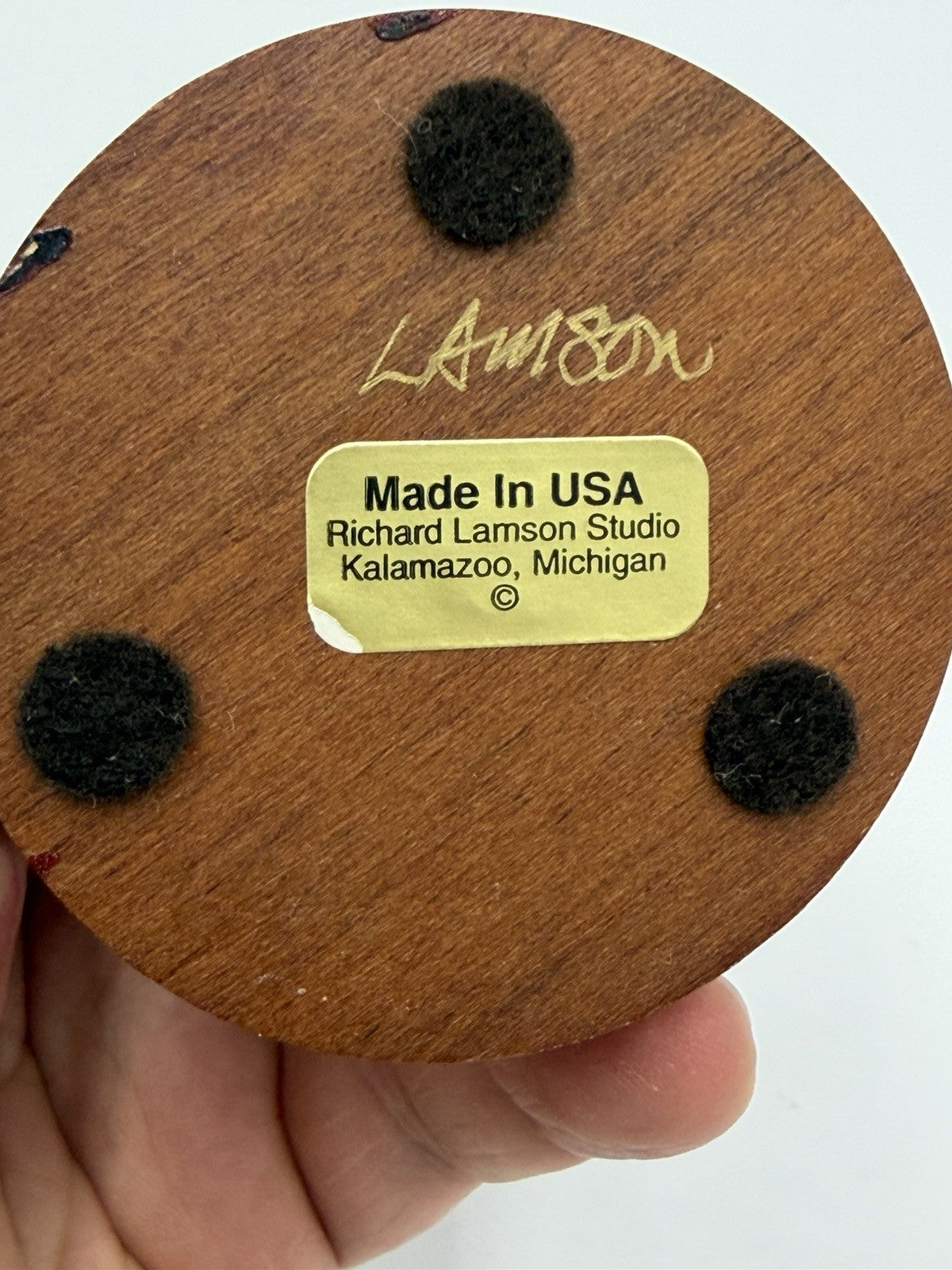 Richard Lamson Studio Black-capped Chickadee Bird Hand Made Figurine Signed 3”H