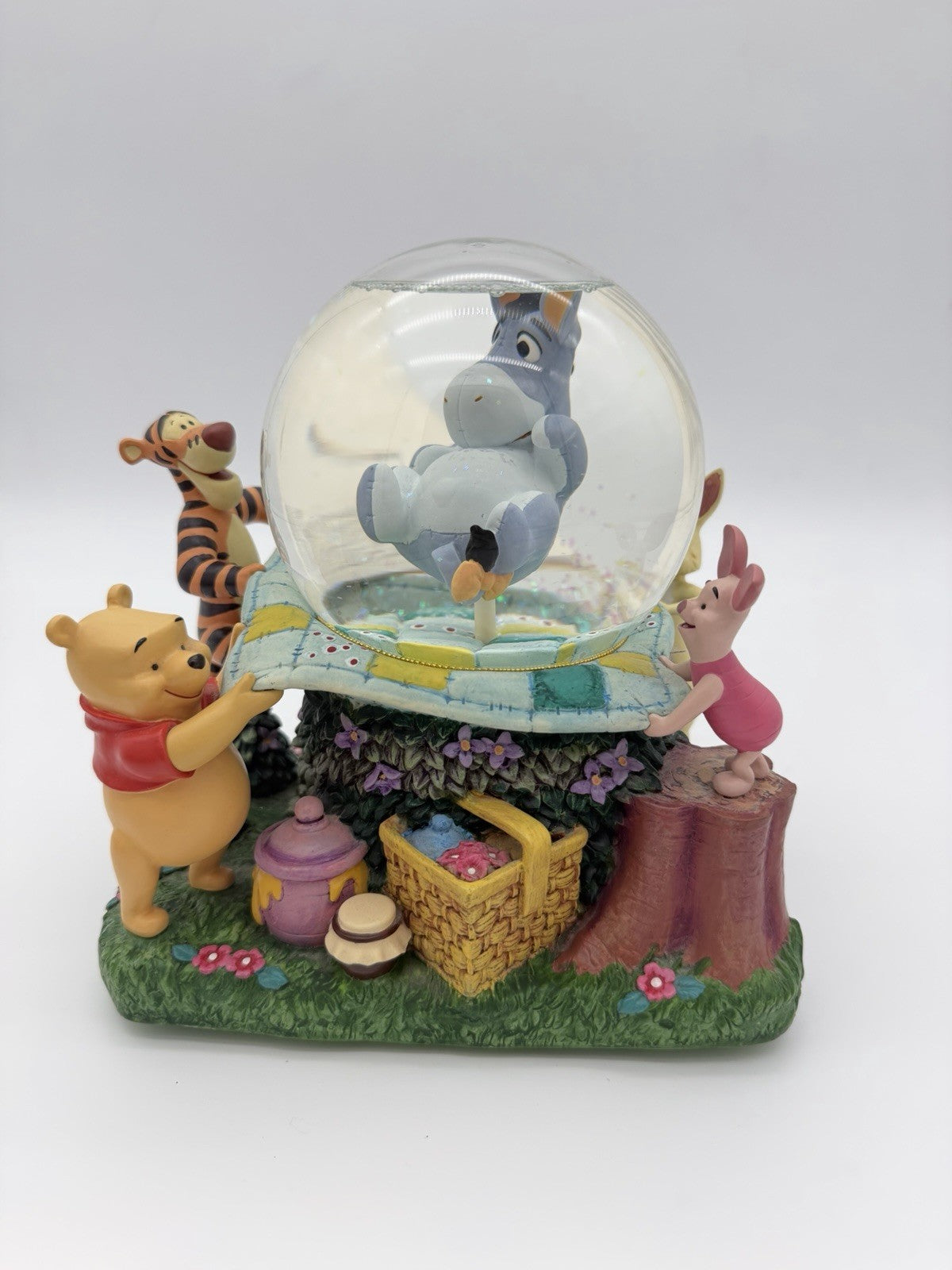 Disney Wonderland Winnie The Pooh Eeyore Musical Snow Globe Rumbly in my Tumble