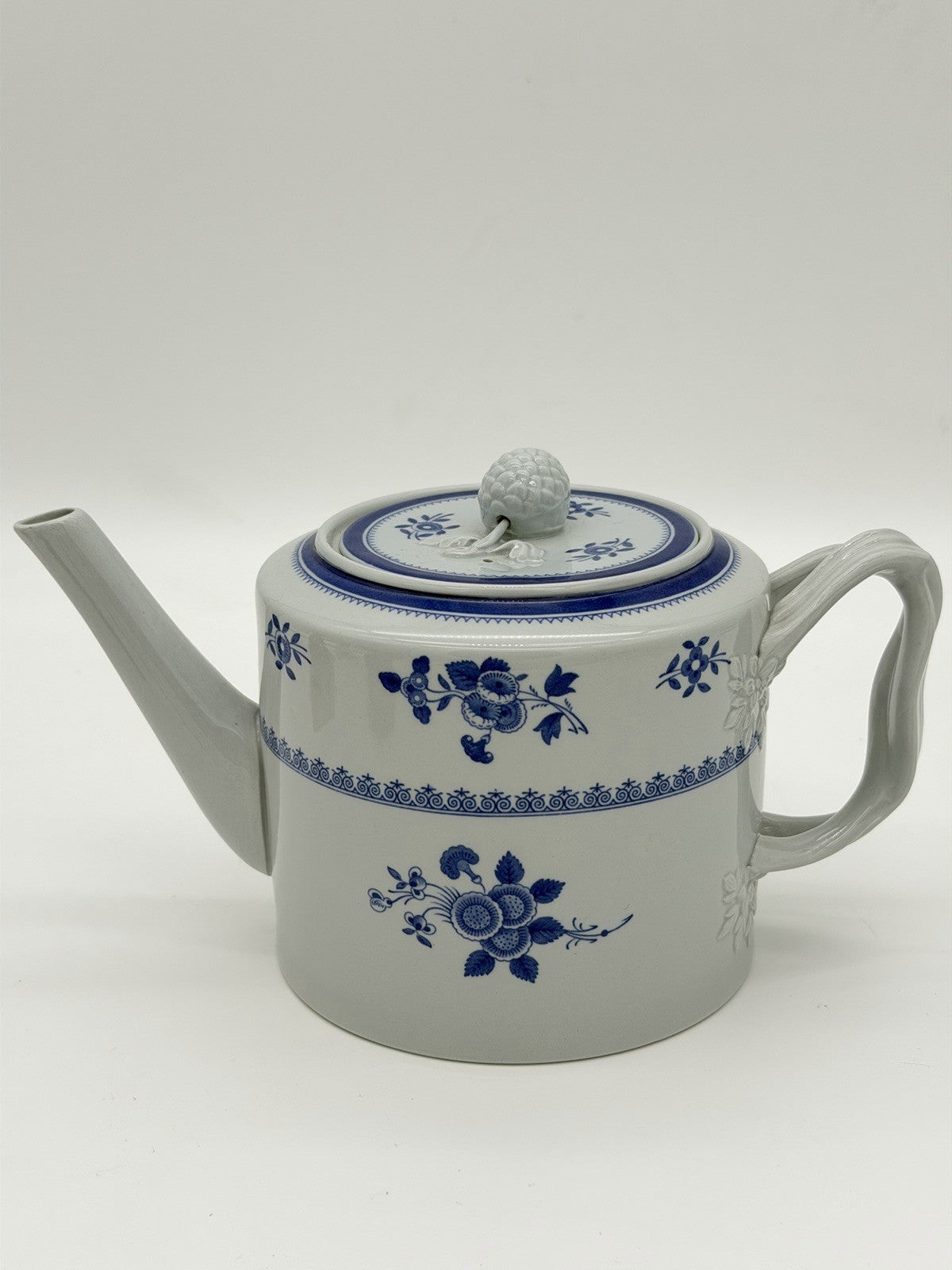 Vintage Spode Blue Gloucester Teapot 5 5/8" high England New Stone Porcelain