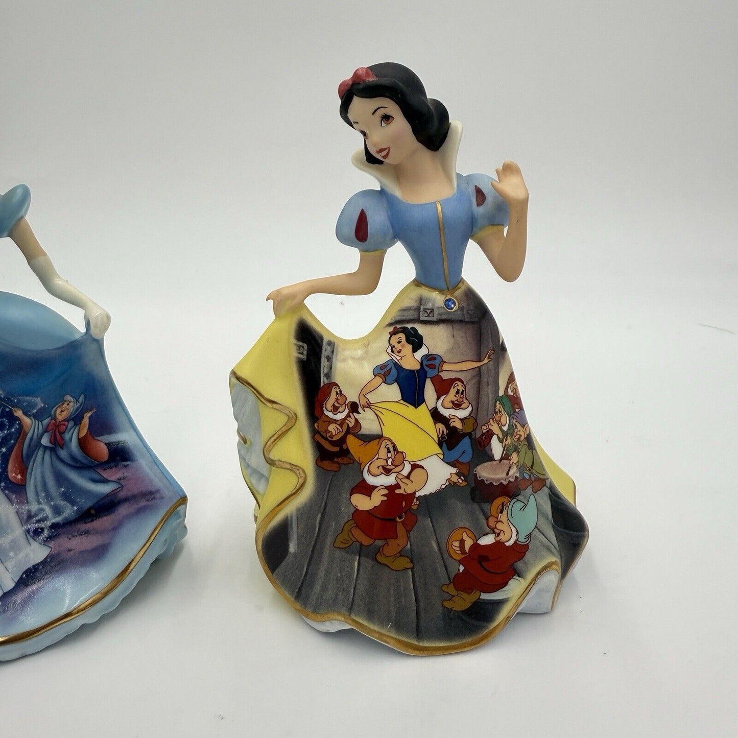 Disney Bradford Editions Cinderella and Snow White Porcelain Bell Figurine 2004