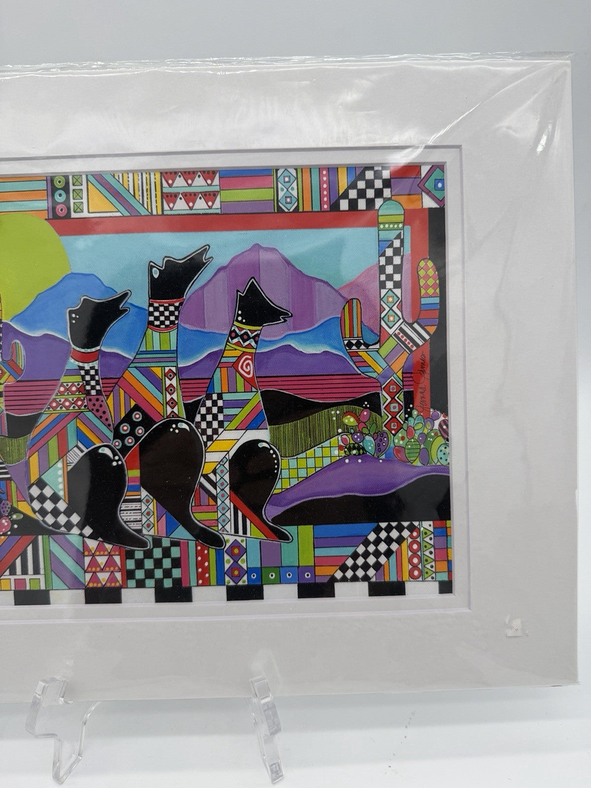 Jonna James Fine Art Desert Dawgs Archival Print Matted 10x7 Signed Vintage