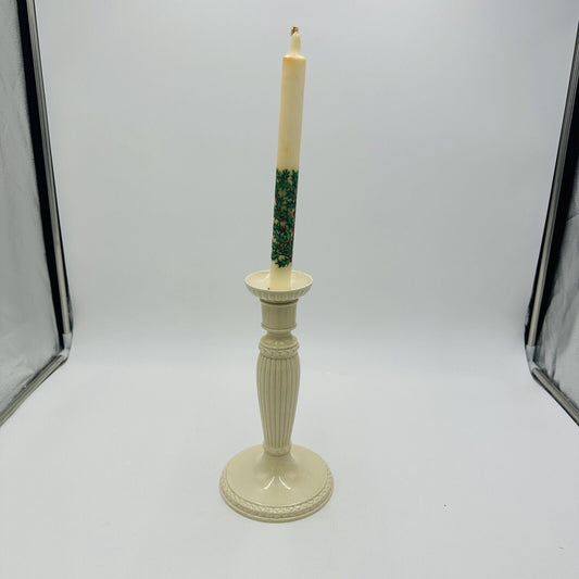 Wedgwood Candlesticks Etruria & Barlaston 10in Embossed Cream England Vintage