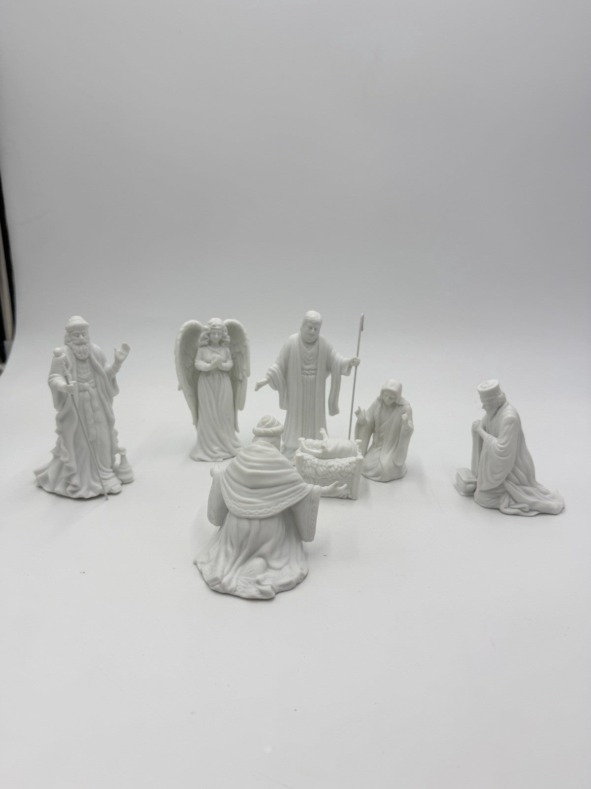 Dept 56 Silhouette Treasures A CHILD IS BORN White Bisque Porcelain 7 Pcs Set